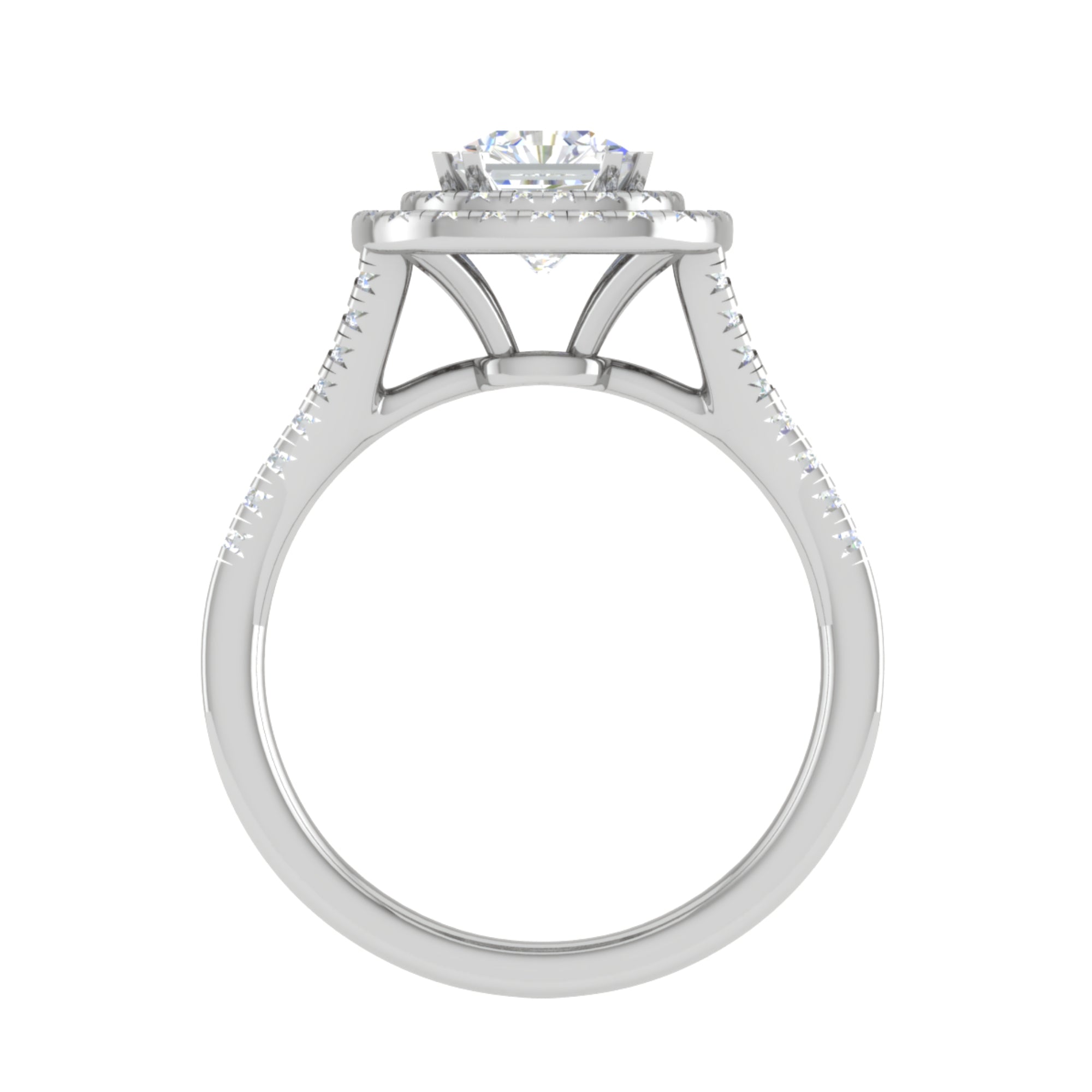 Double Halo Engagement Diamond Ring