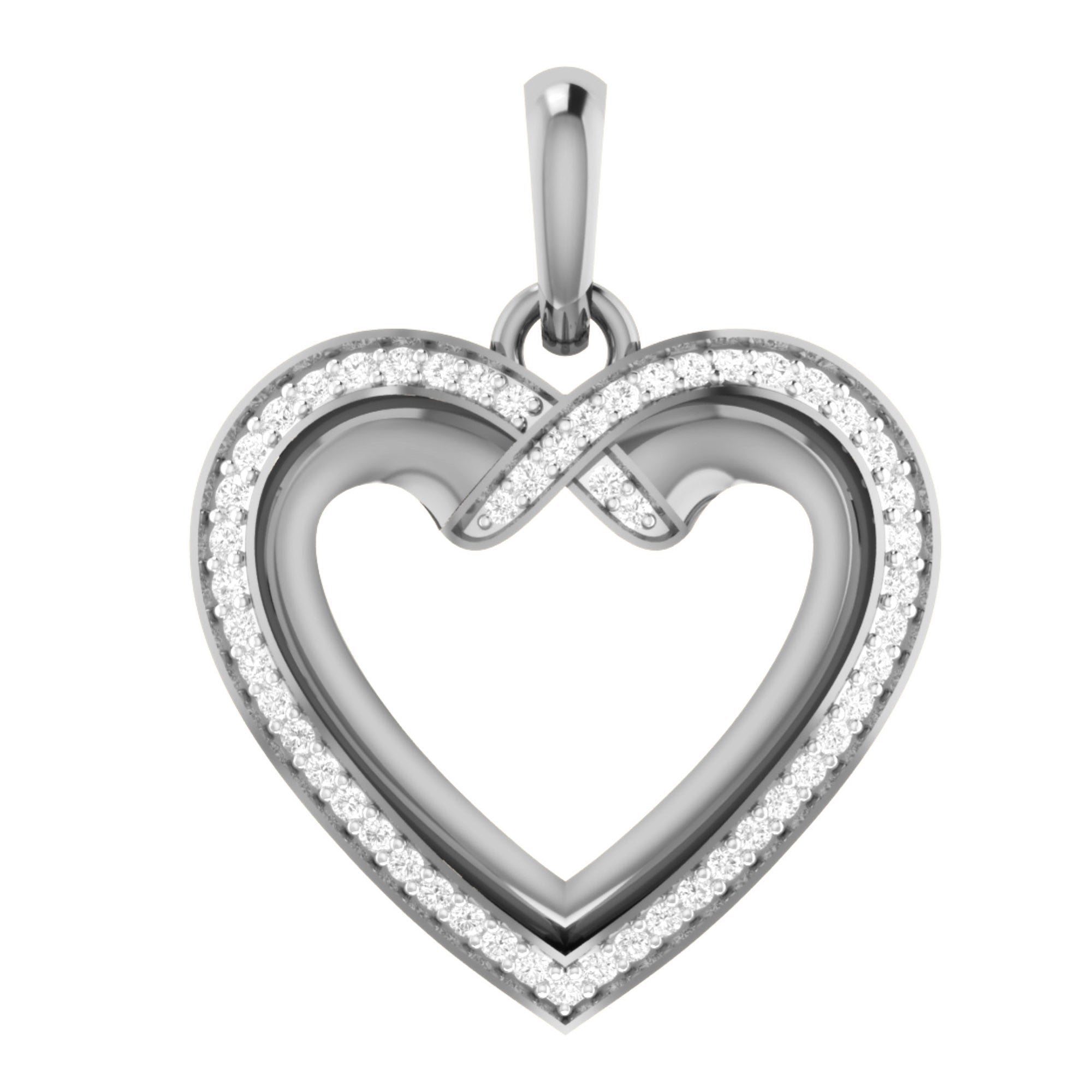 White Gold Heart Pendant