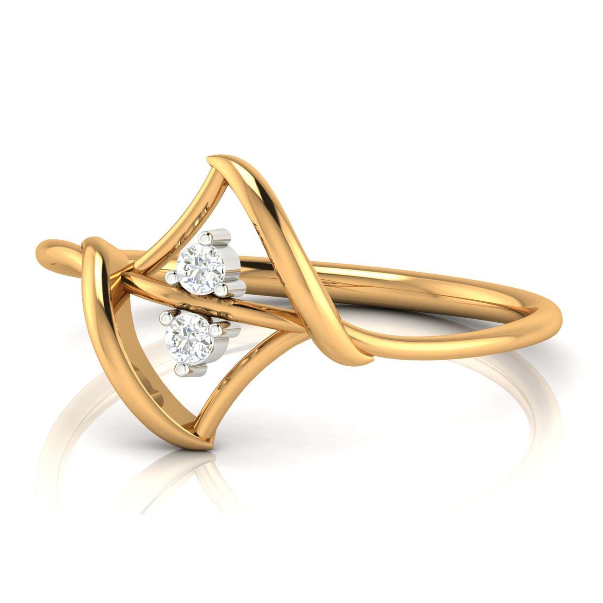 Modern Silver Dual Triangular Ring