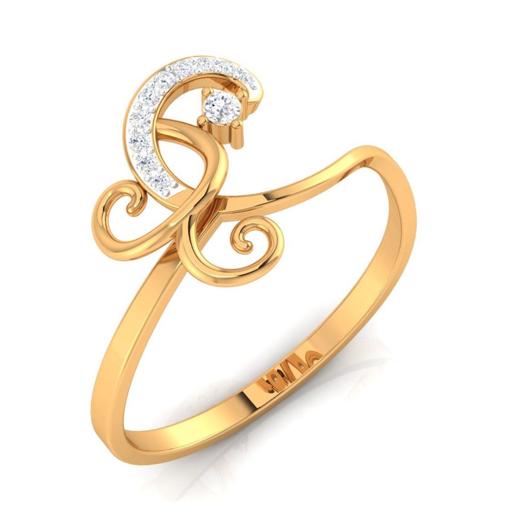 Elegant Curved Swirl Ring