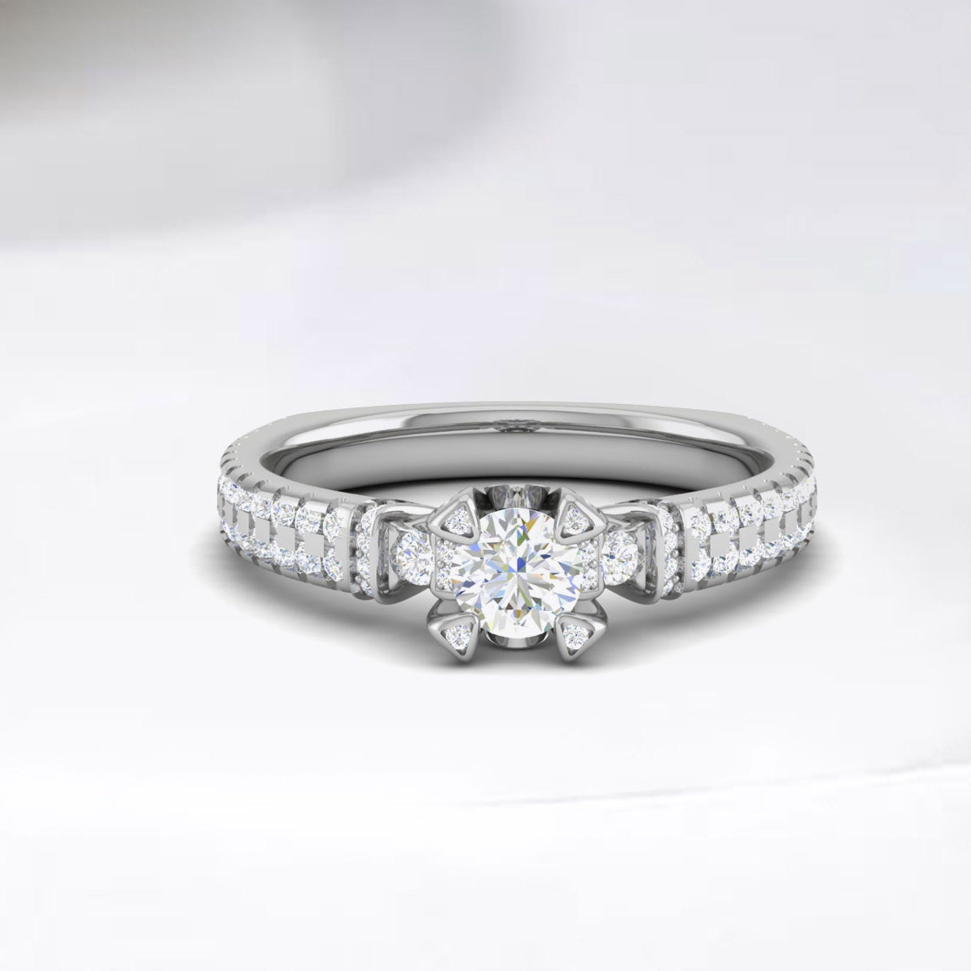 Elegant Silver Diamond Ring