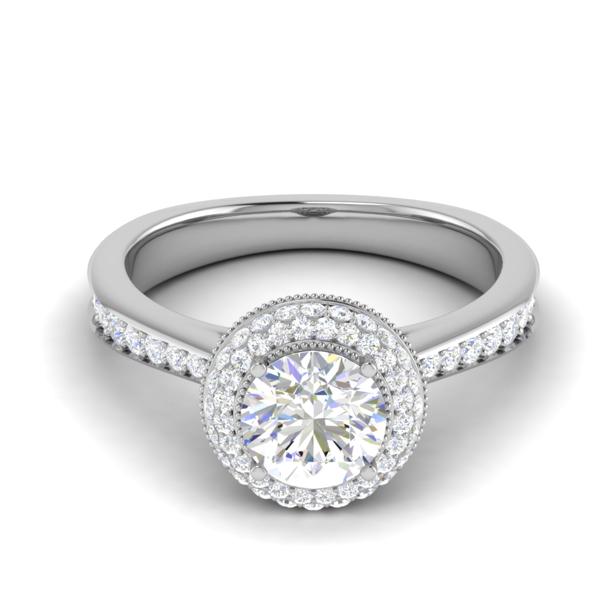 American Diamond Double Halo Ring