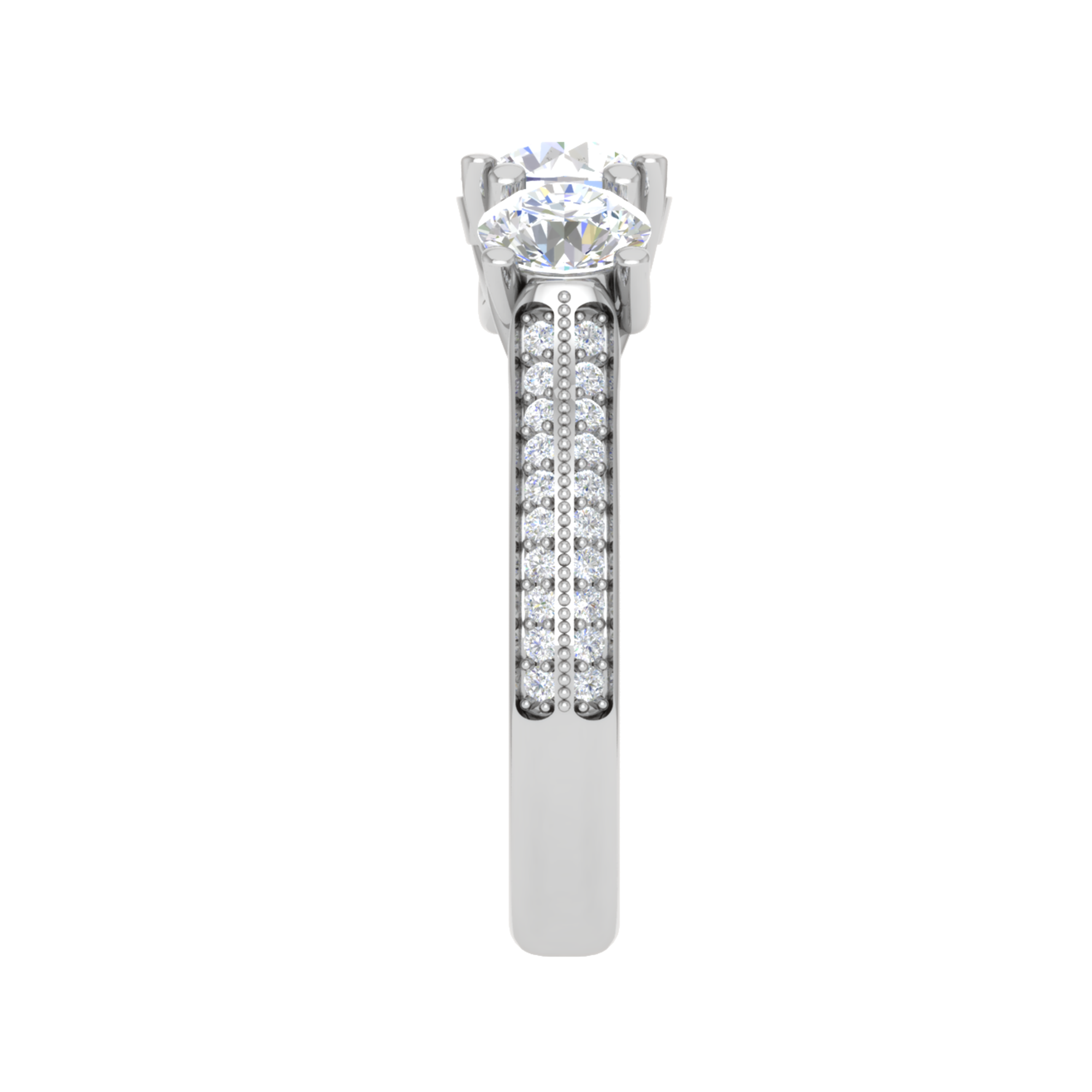 Three Stone Silver Ring
