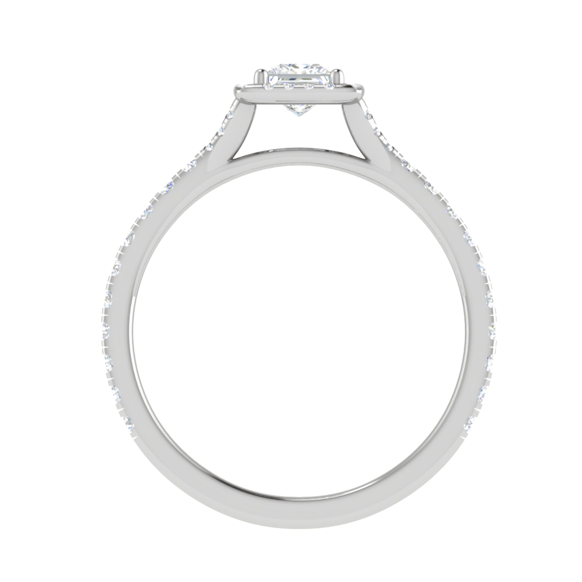 Princess Cut Halo Ring