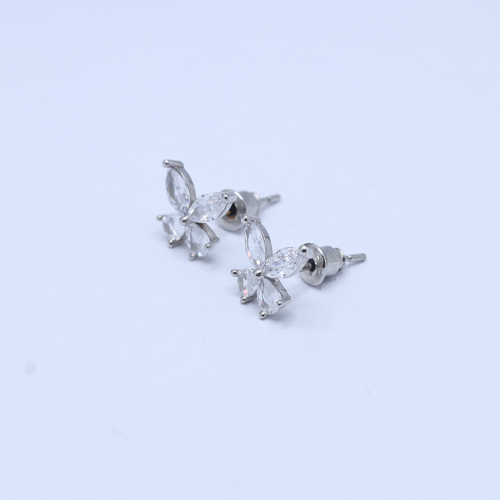 Dainty Butterfly Silver Studs