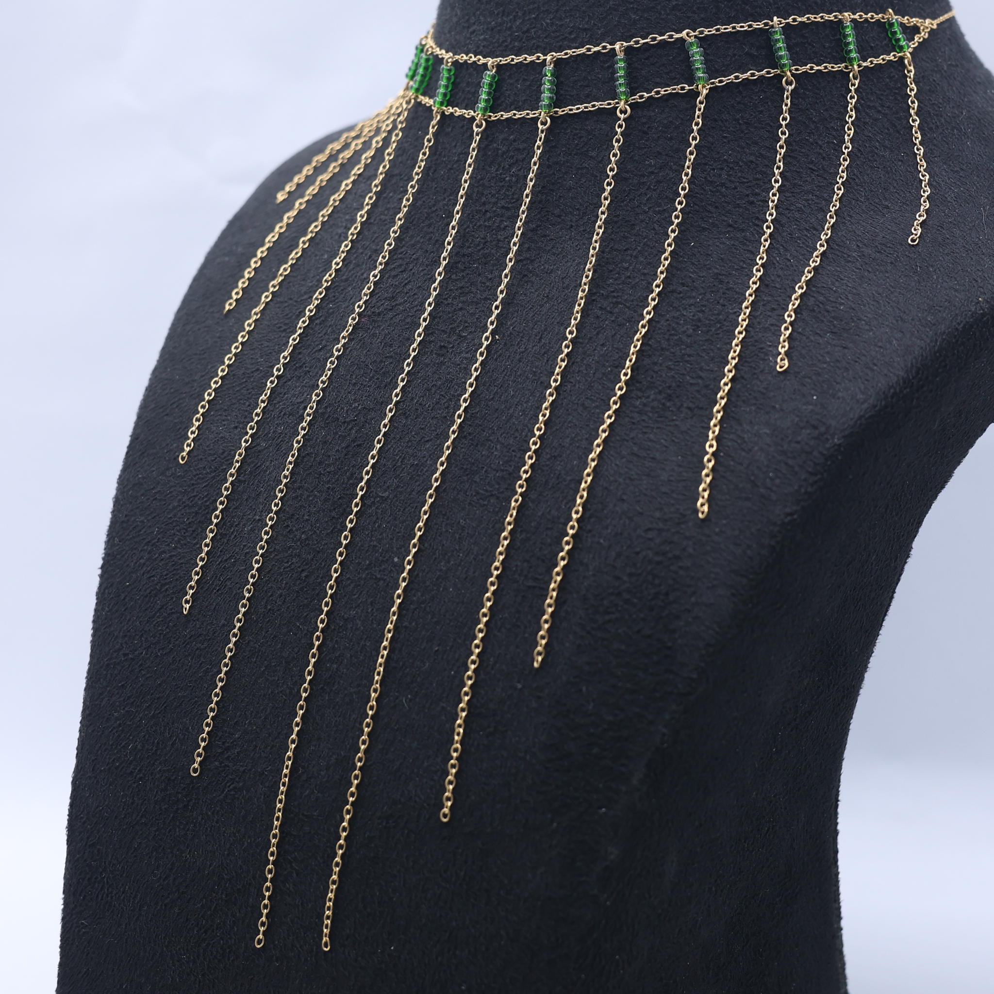 Emerald Waterfall Choker Necklace