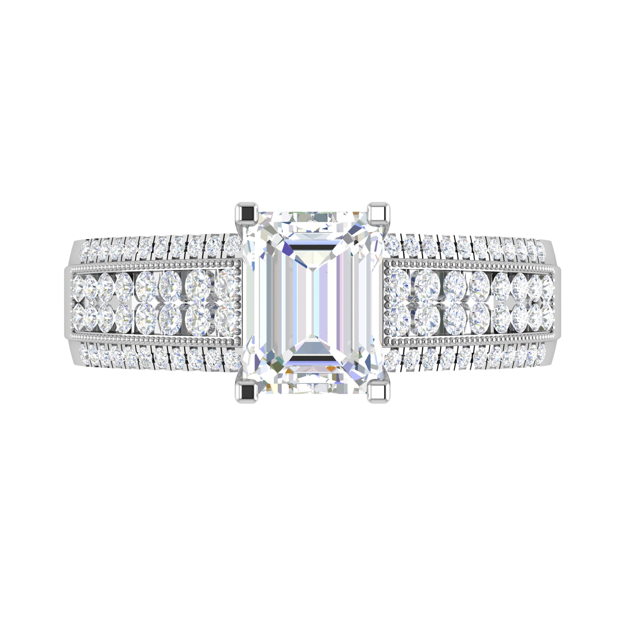 Emerald Cut American Diamond Ring