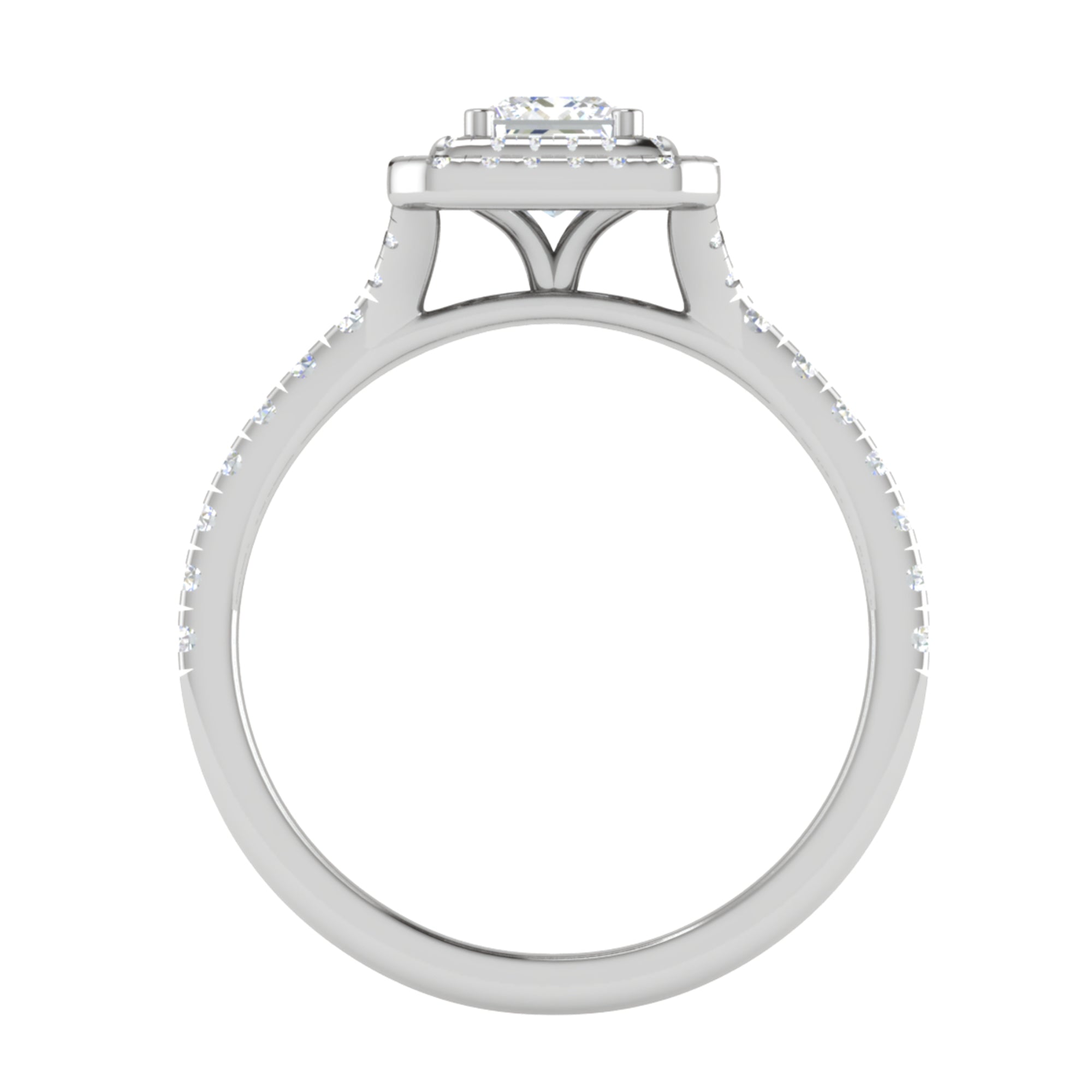 Solitaire American Diamond Halo Ring