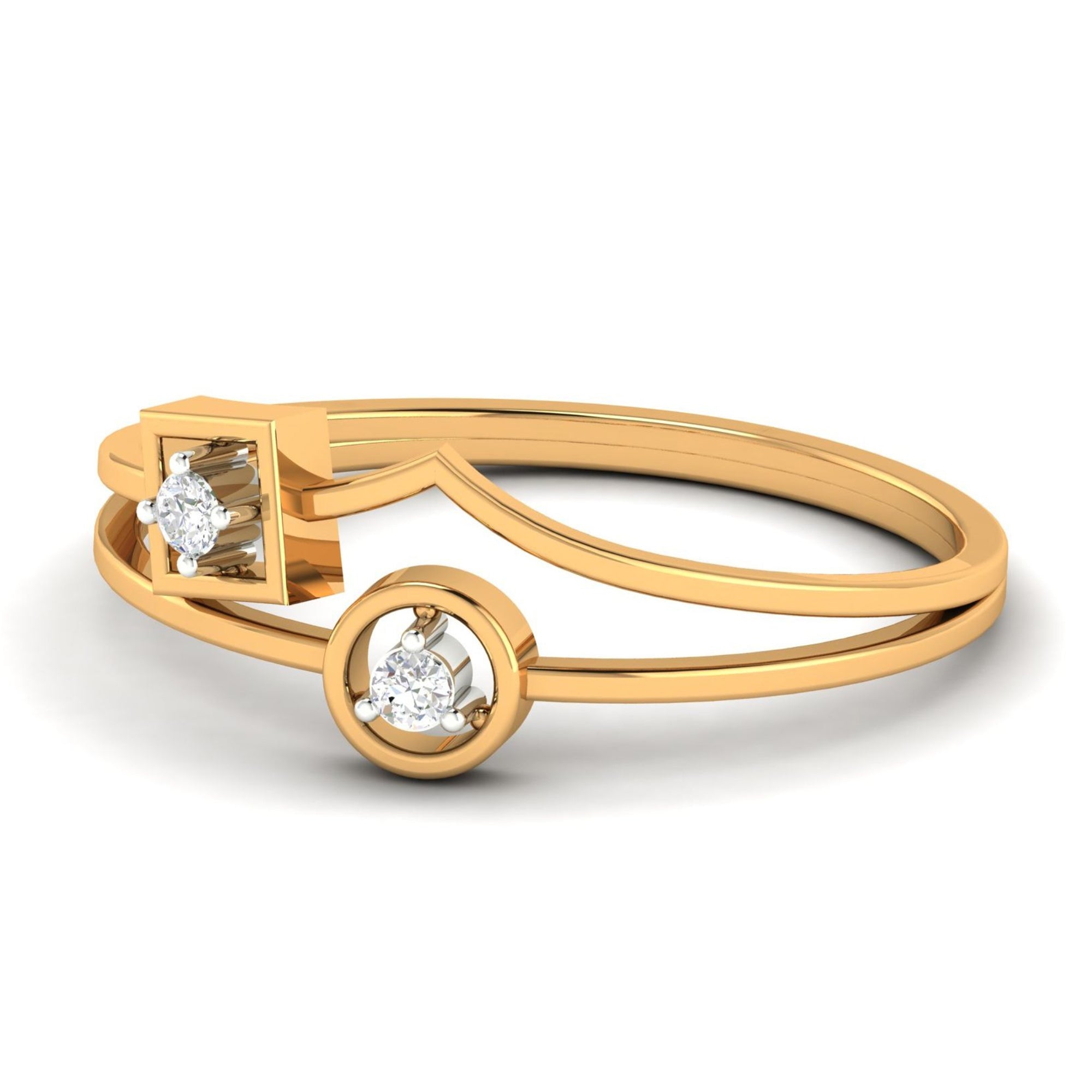 Modern Dual Stone Ring