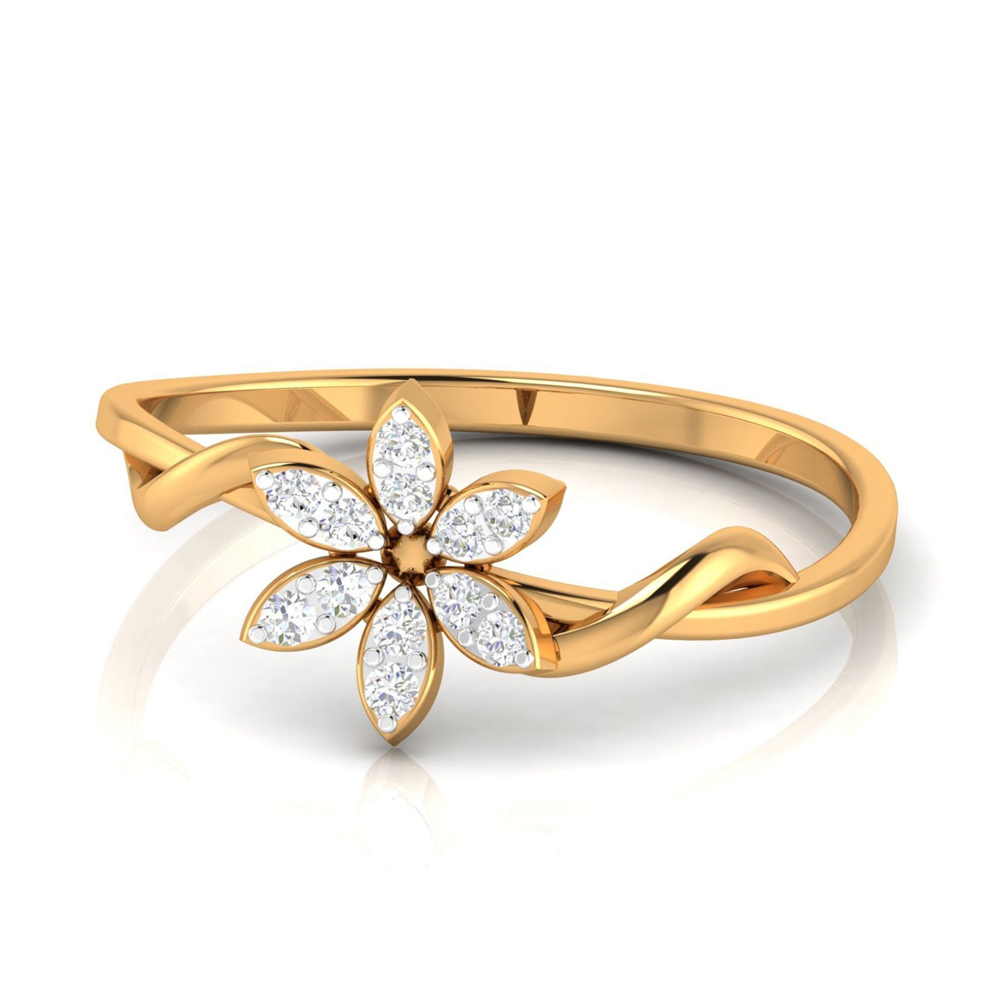 Elegant Six Petal Flower Ring