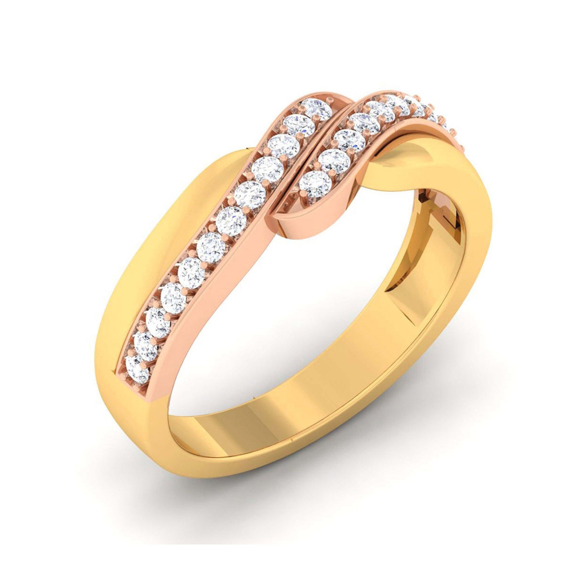 Yellow and Rose Gold Bypass Ring