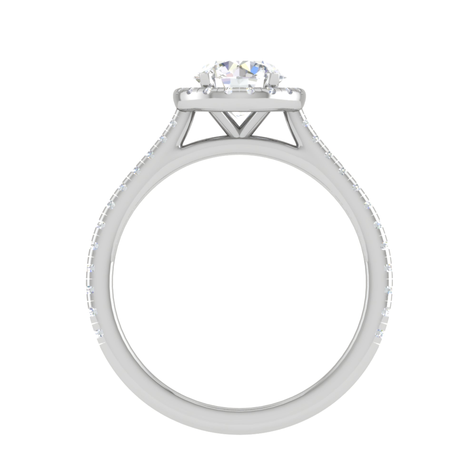Round Halo Solitaire Ring