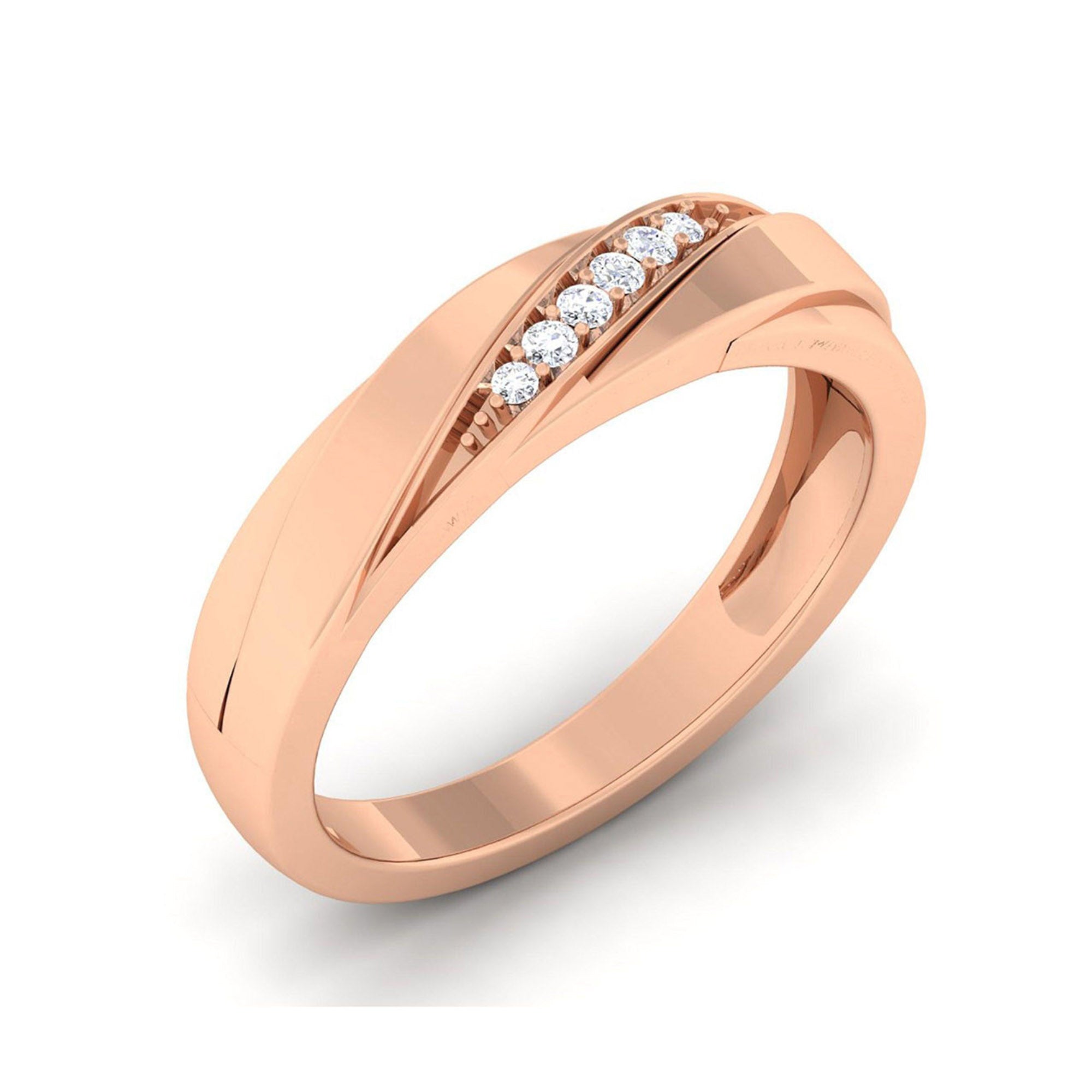 Rose Gold Channel Set Women Band