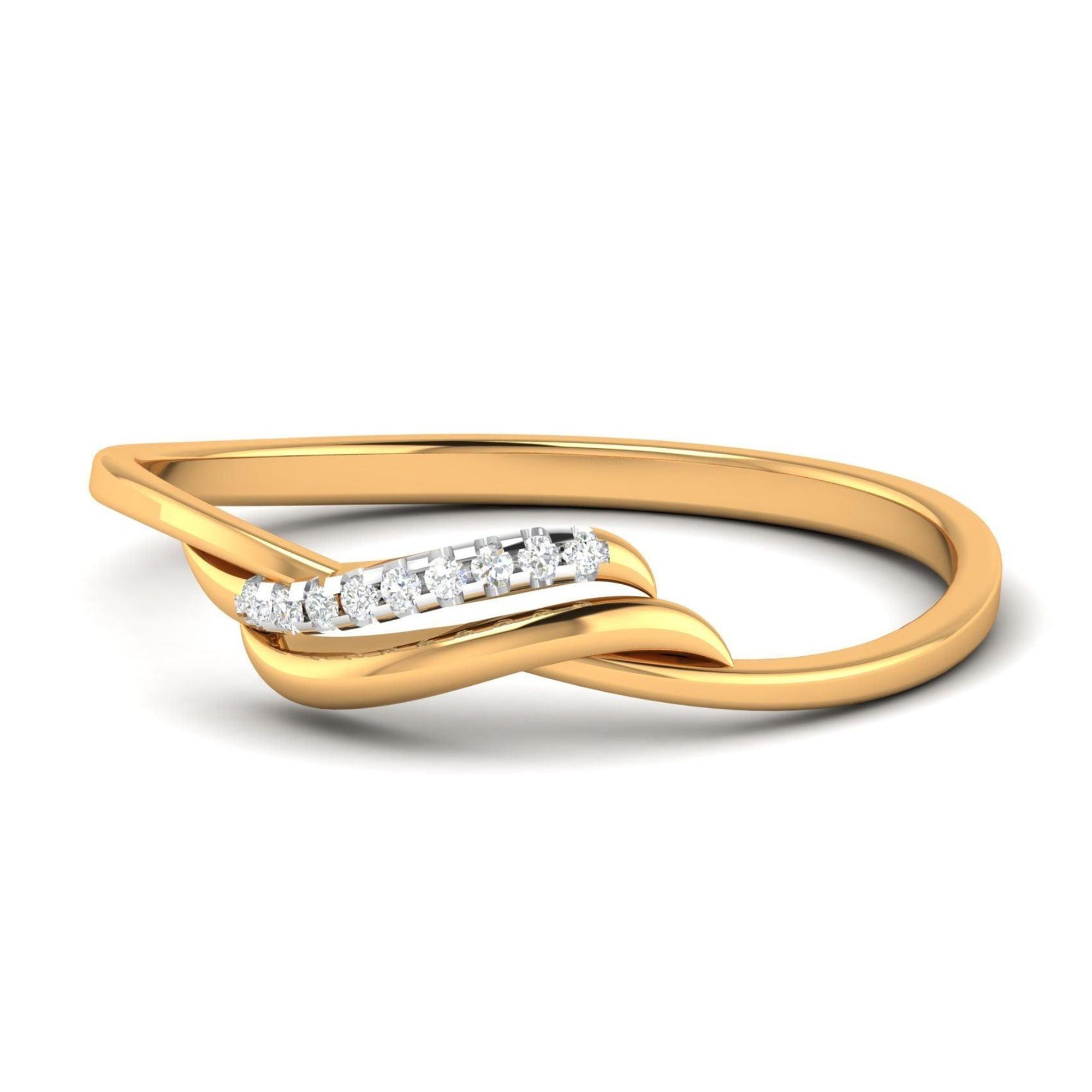 Gold Plated Wave Diamond Ring