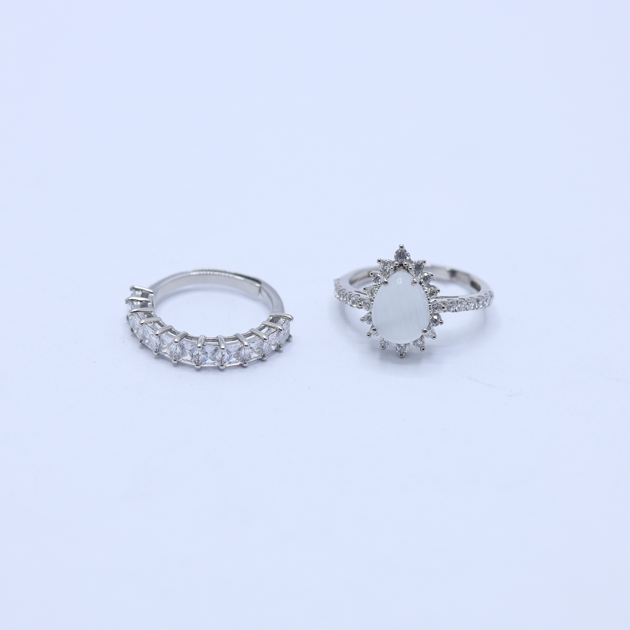 Moon Stone Stackable Ring Set