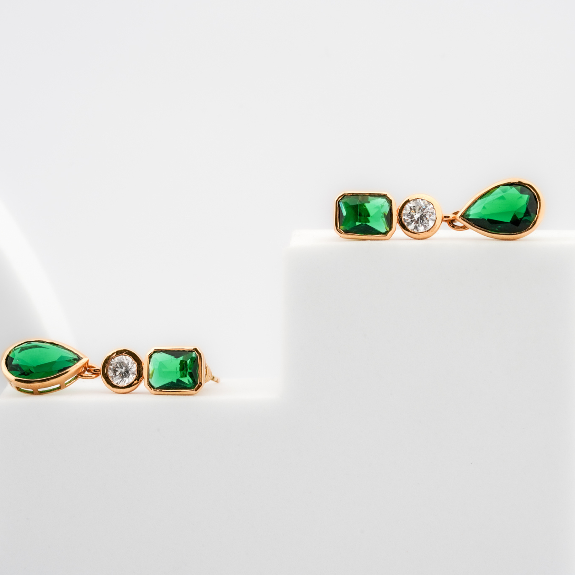 Green Pearl Dangle Earrings