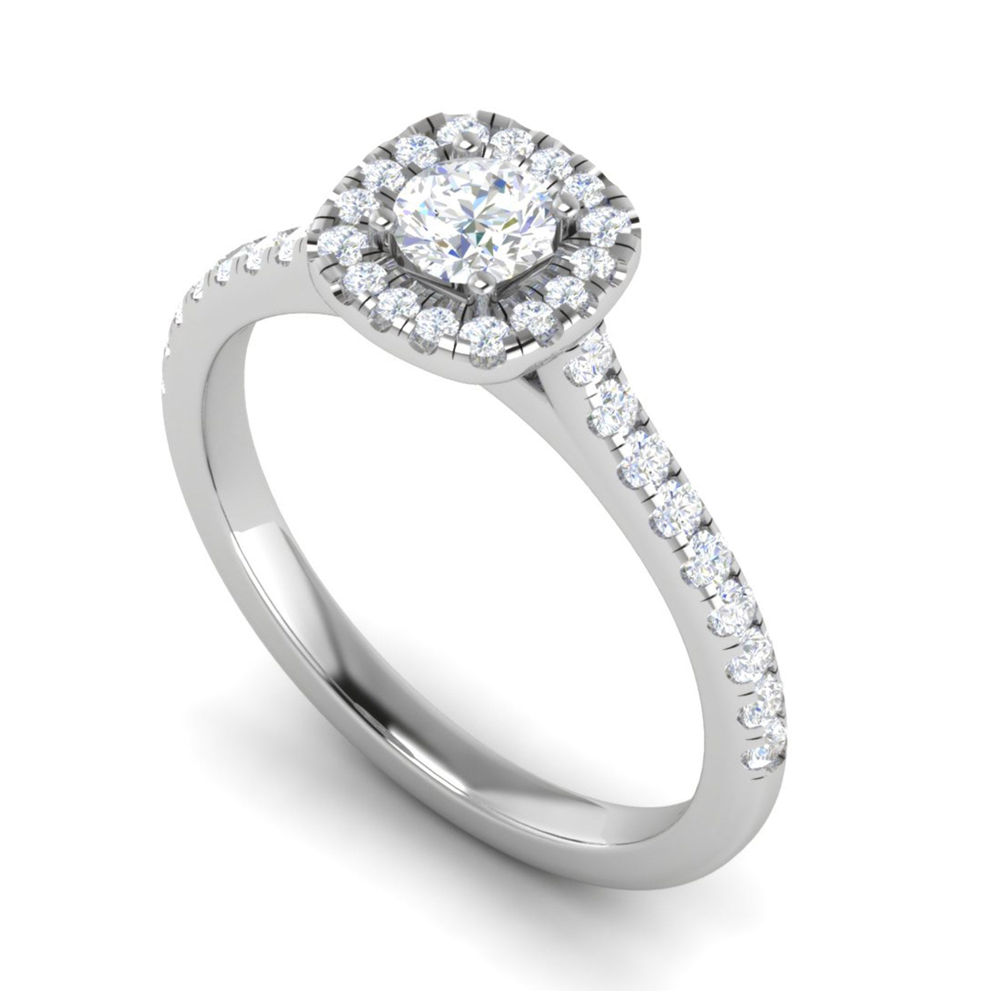 Solitaire Halo Ring for Women
