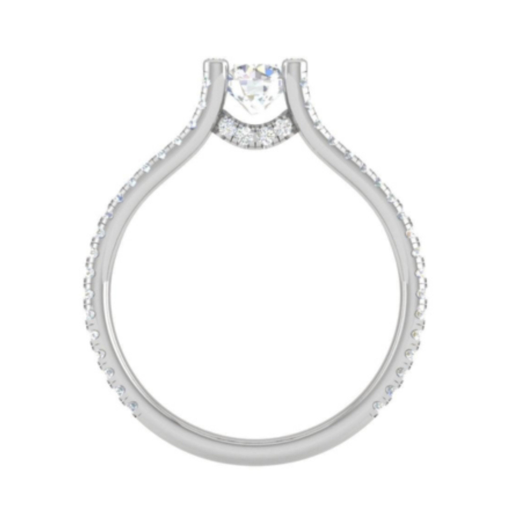 Sparkling Split Shank Diamond Ring