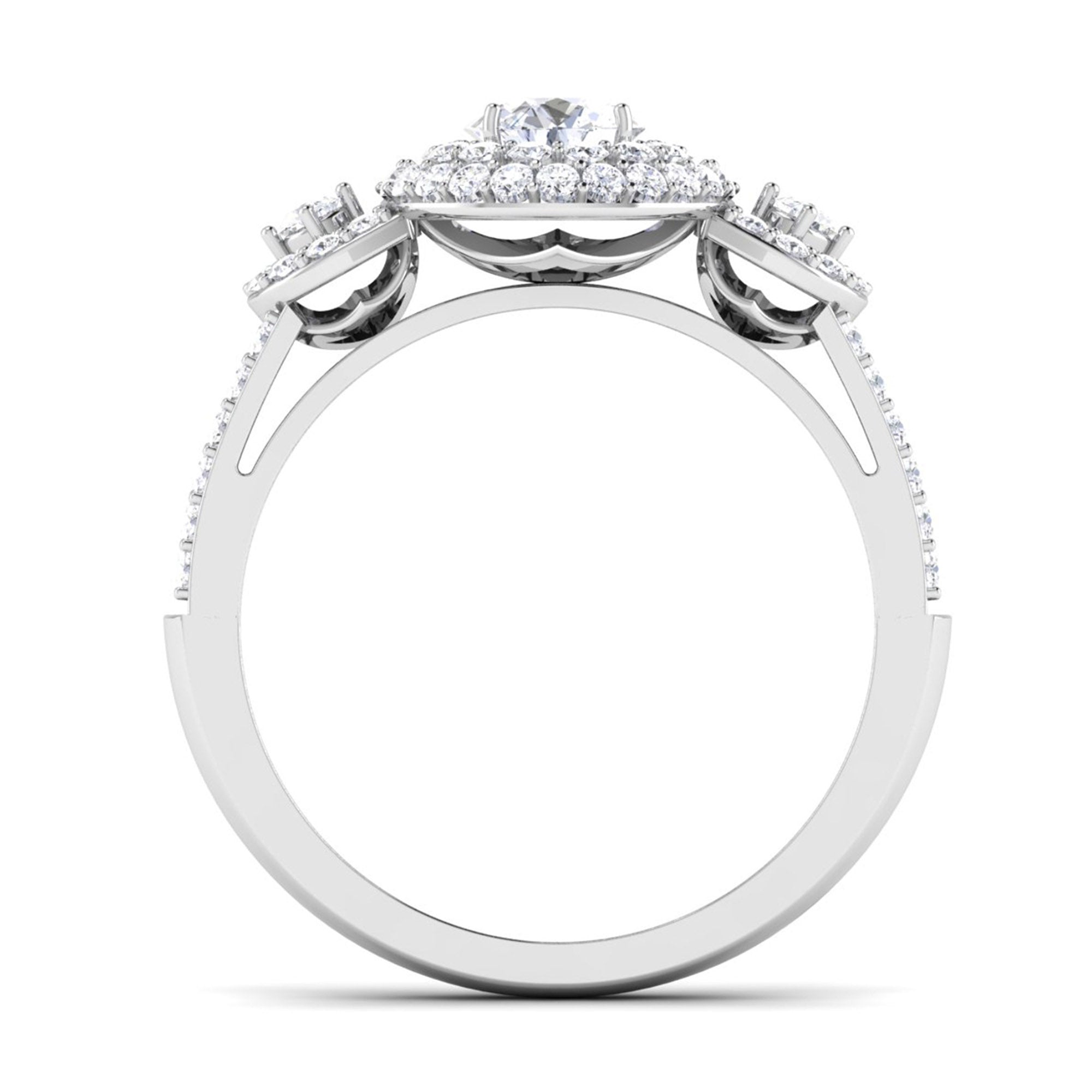 Double Halo Sparkling Bridal Ring
