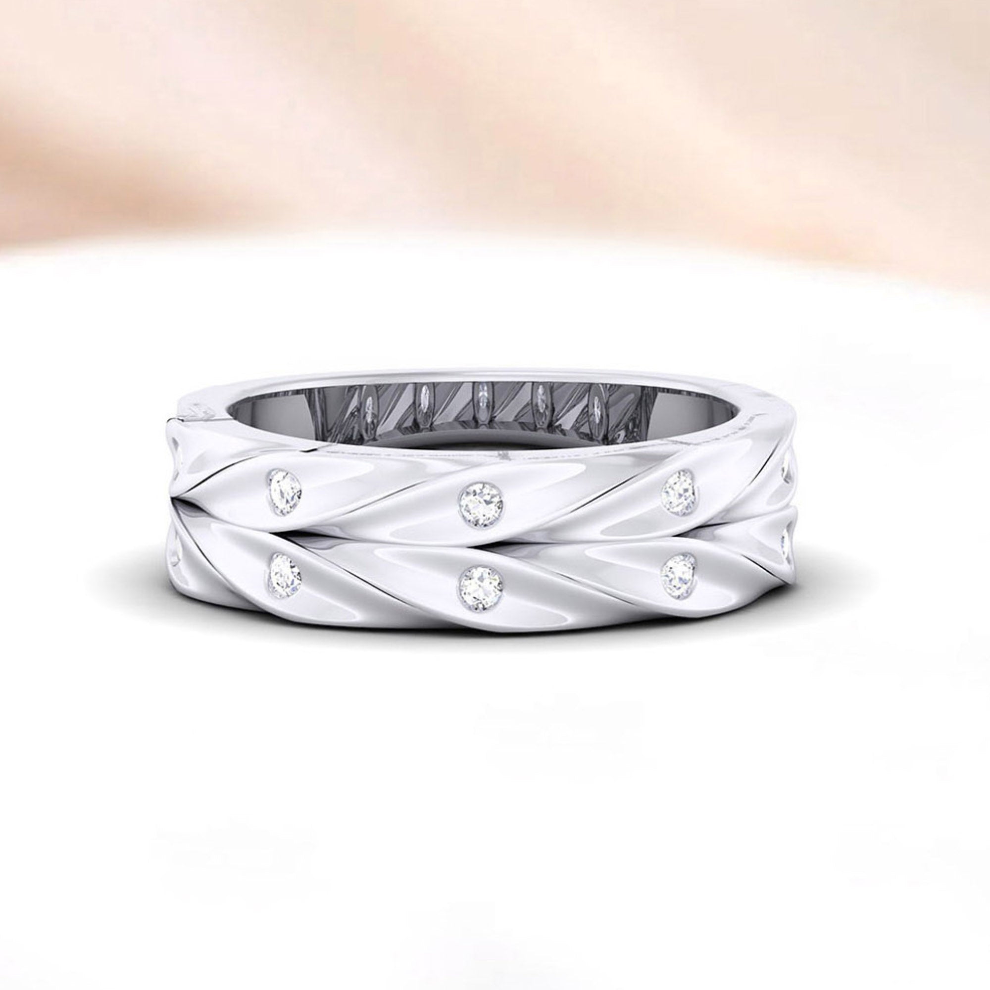 Twisted Flush Setting Ring