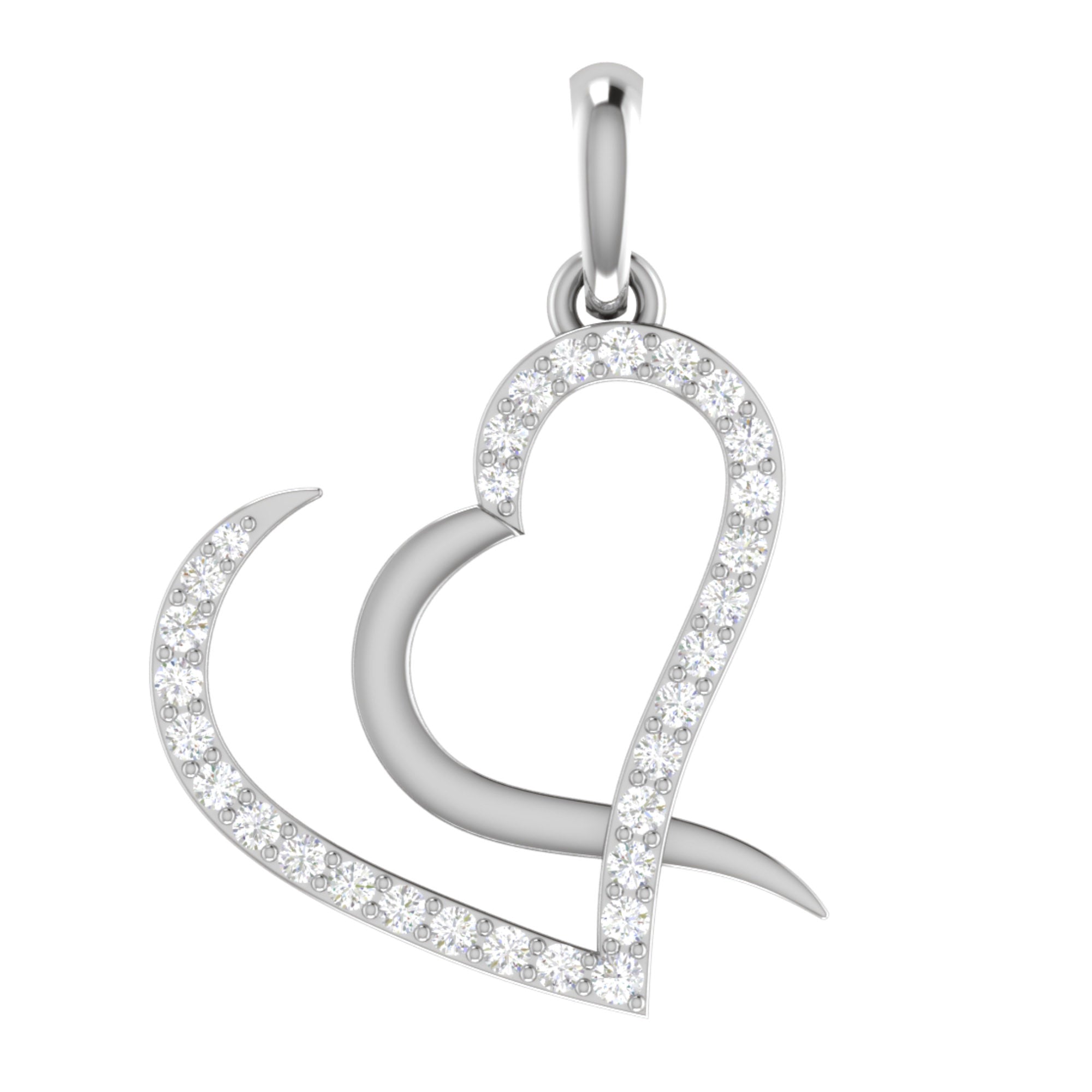 Sparkling Open Heart Pendant
