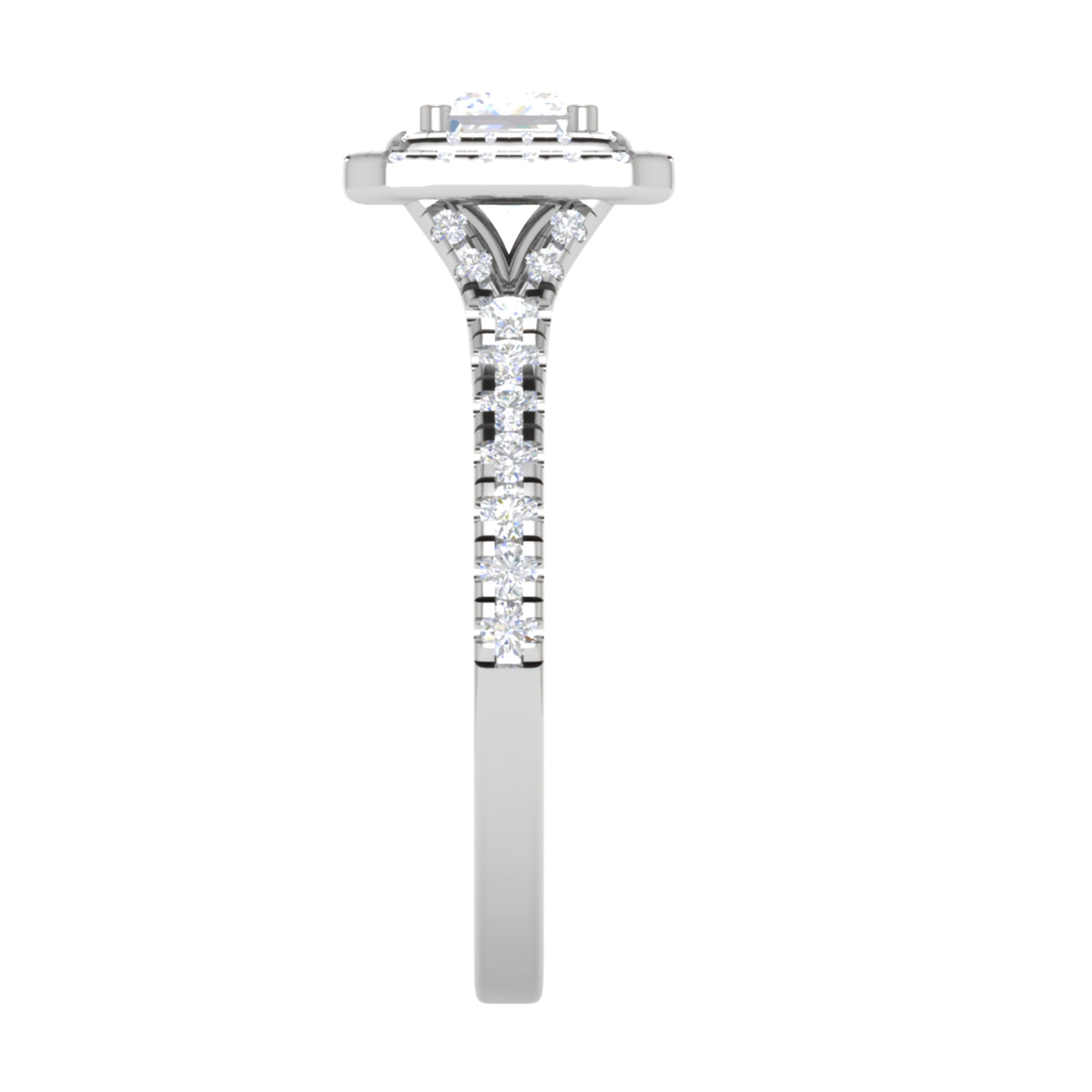Solitaire American Diamond Halo Ring