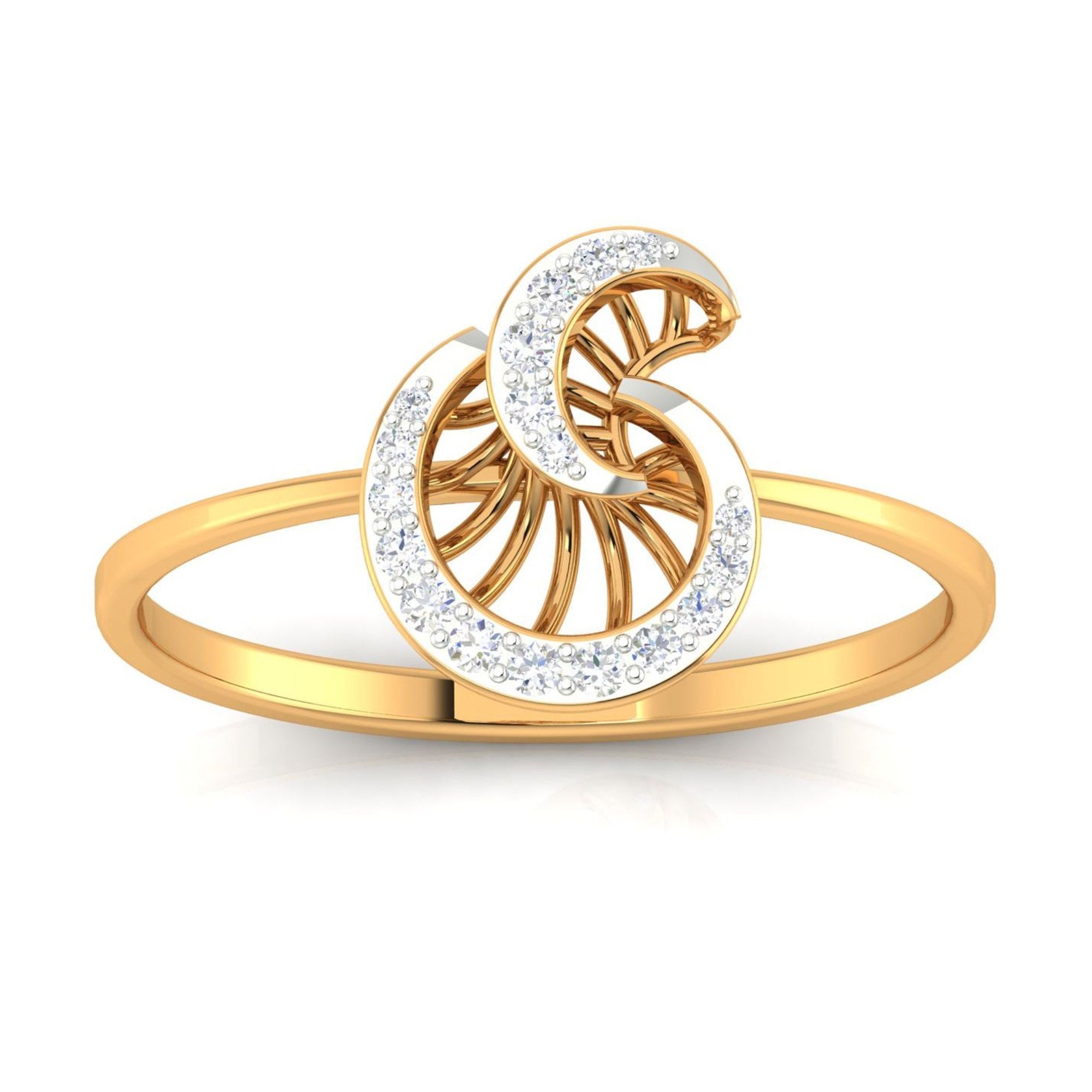 Elegant Swirl Diamond Ring