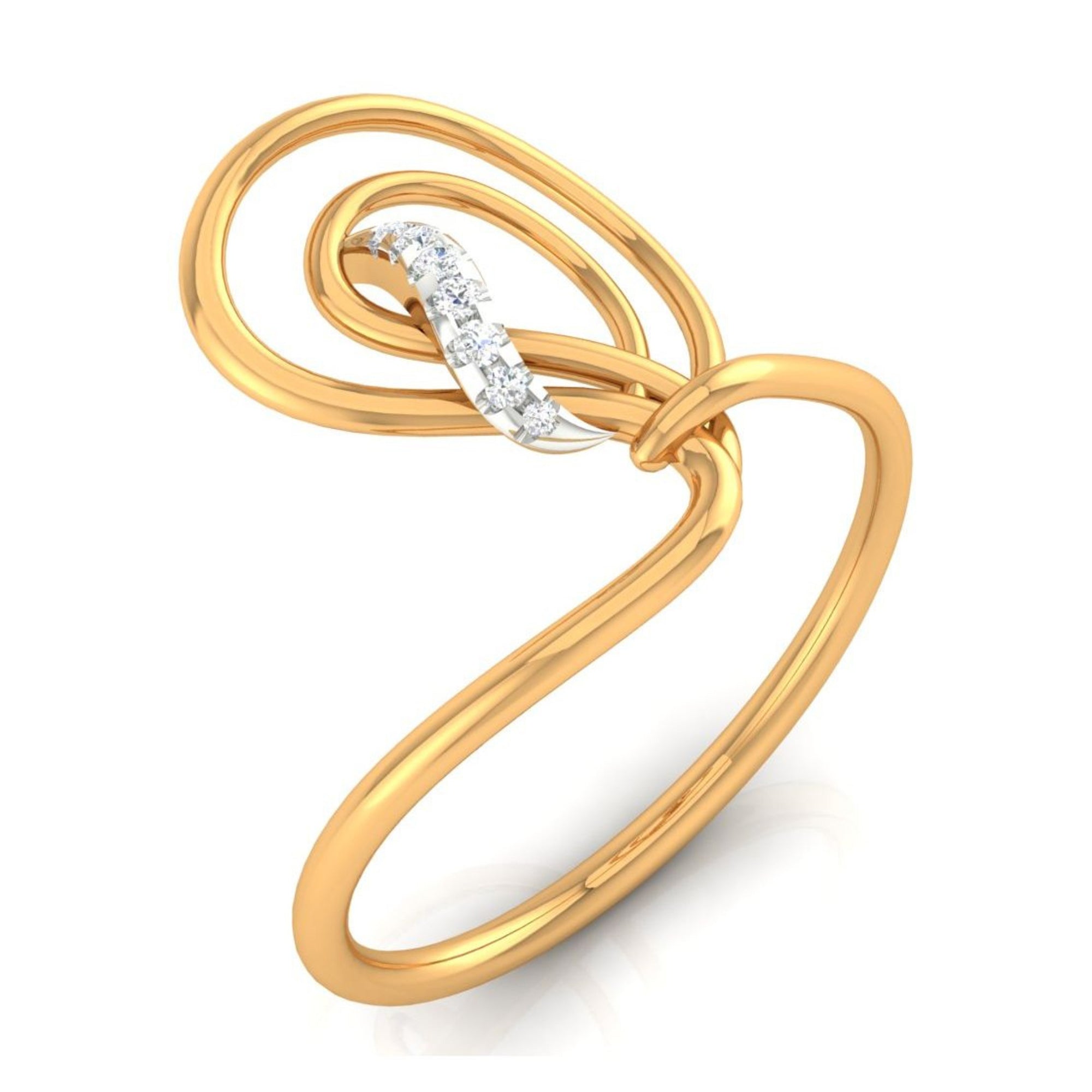 Stylish Swirl Diamond Ring