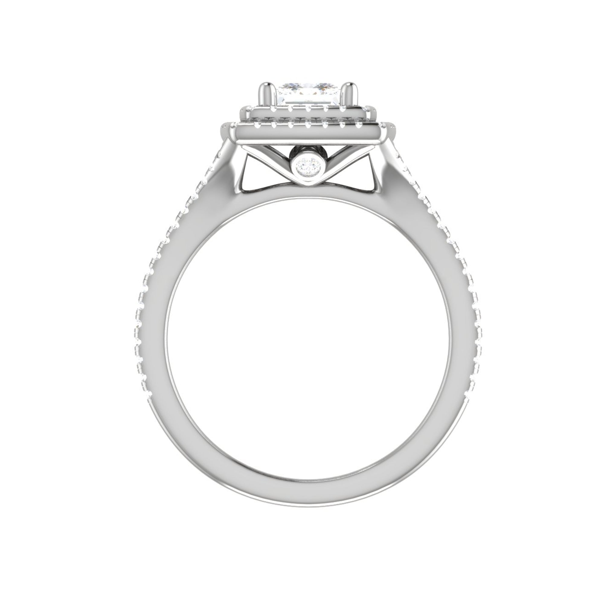 Split Shank Halo Engagement Ring