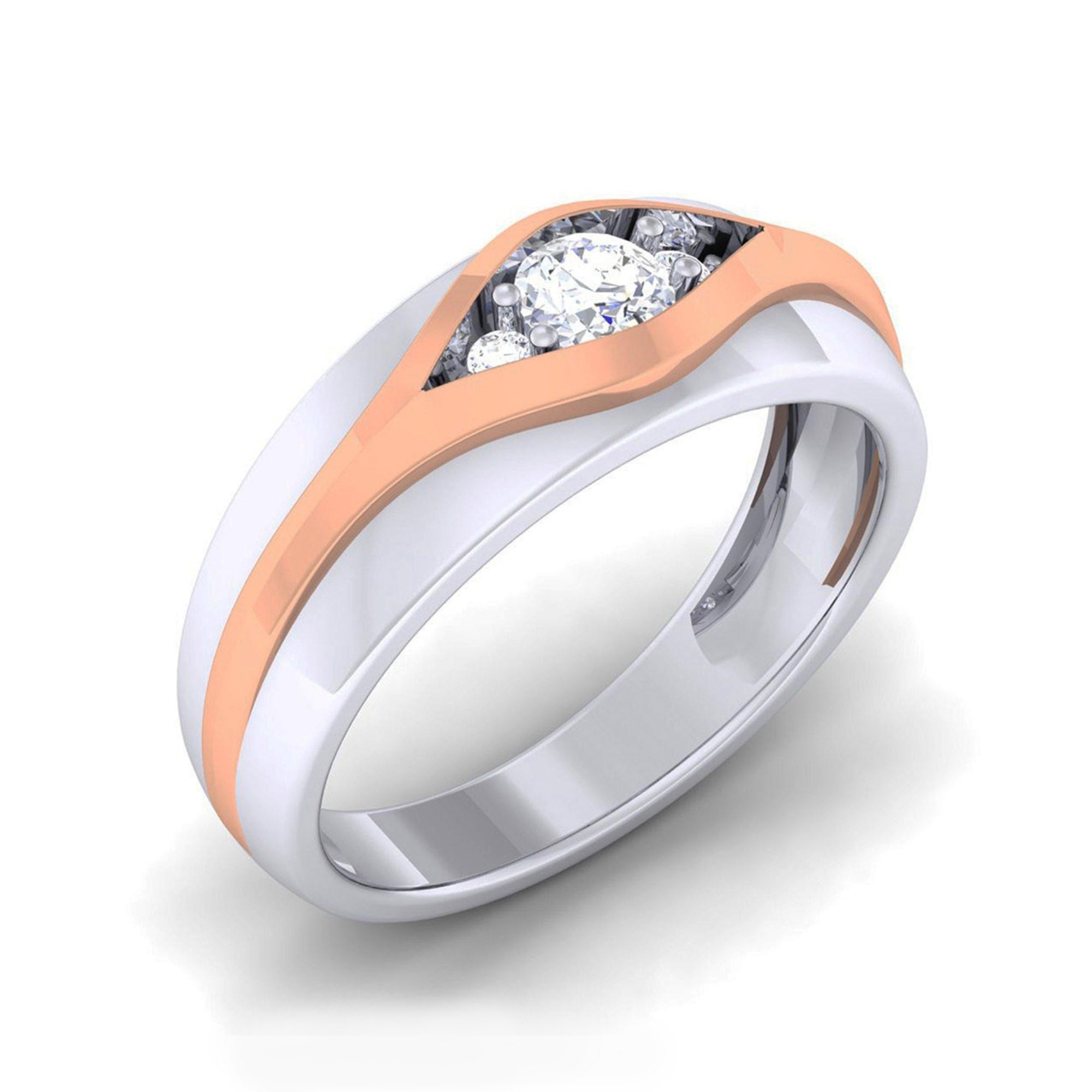Elegant Two Tone Diamond Band