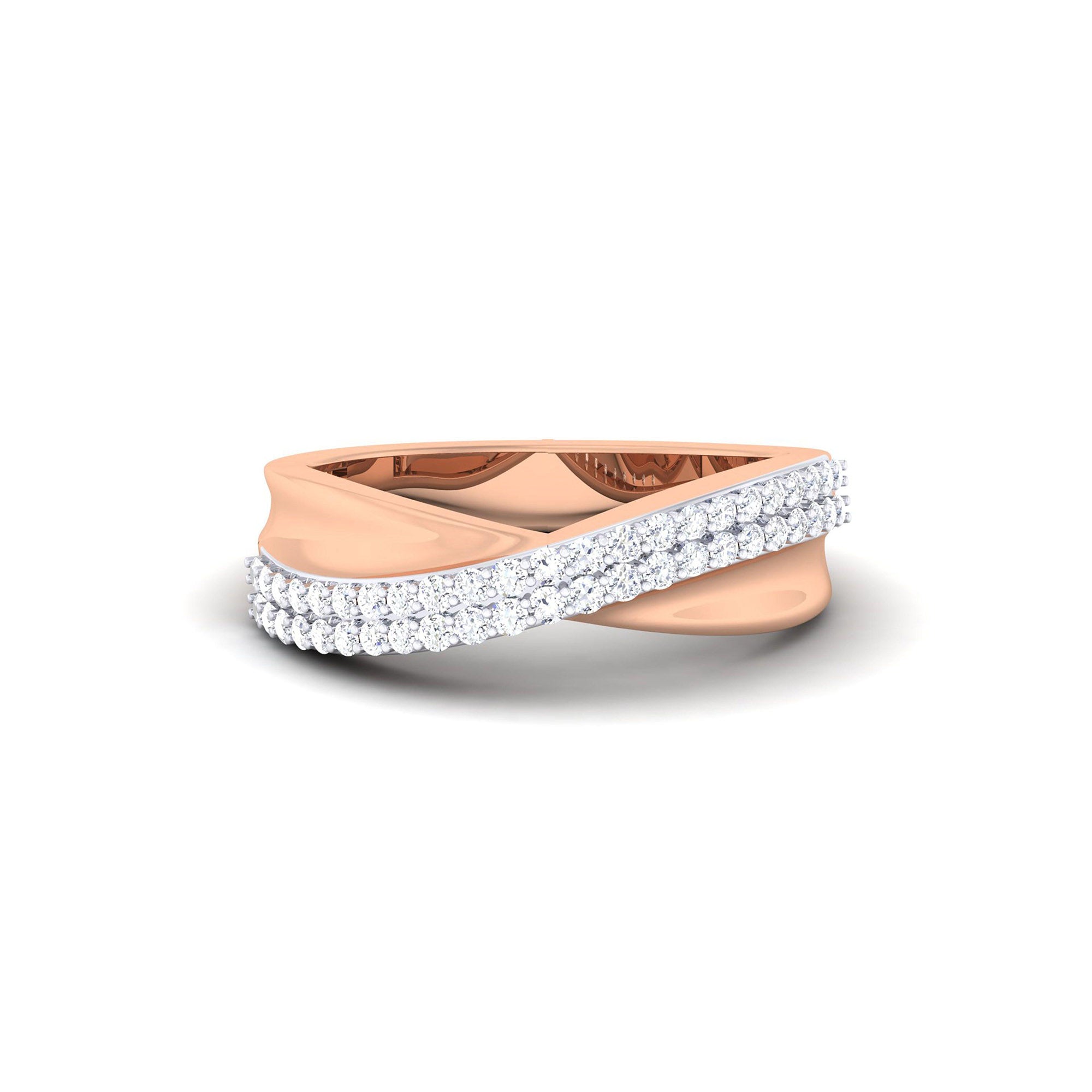 Adjustable Elegant Silver Rose Gold Crossover Band