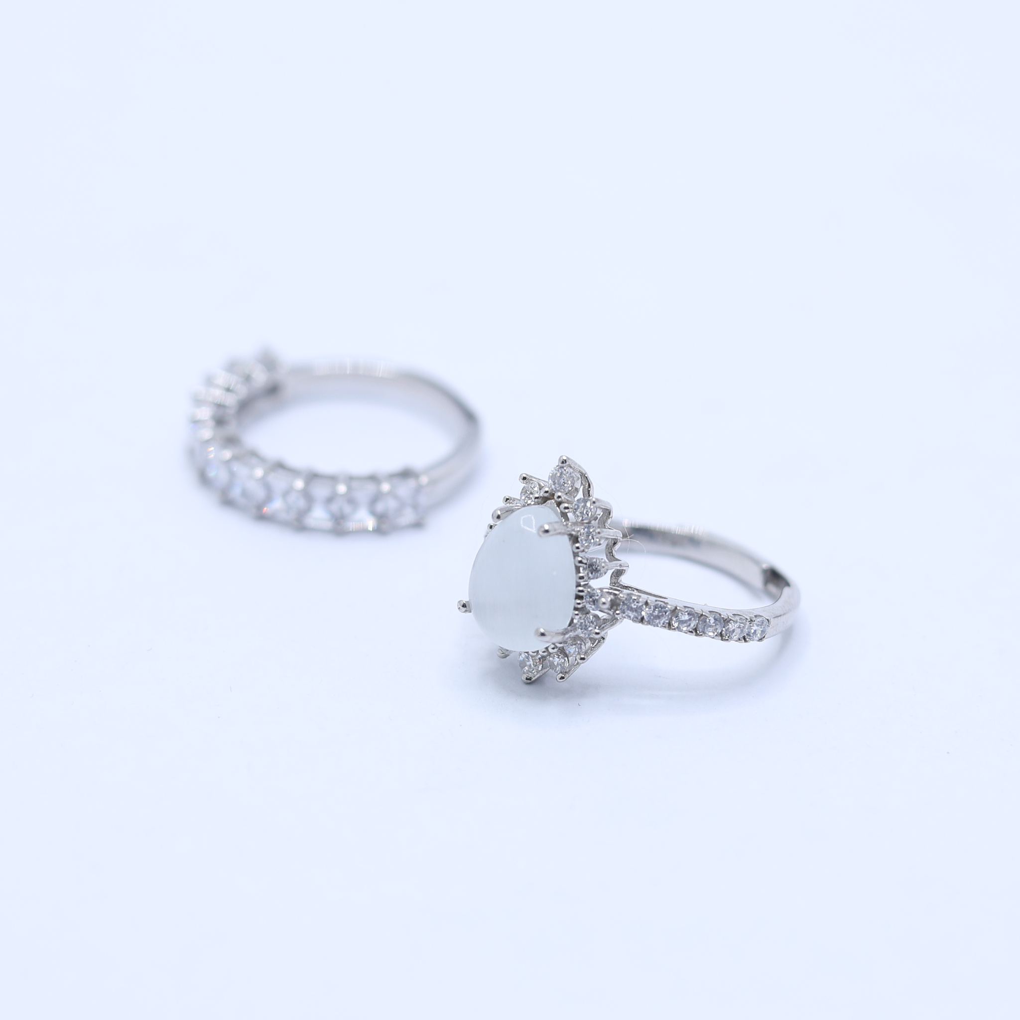 Moon Stone Stackable Ring Set