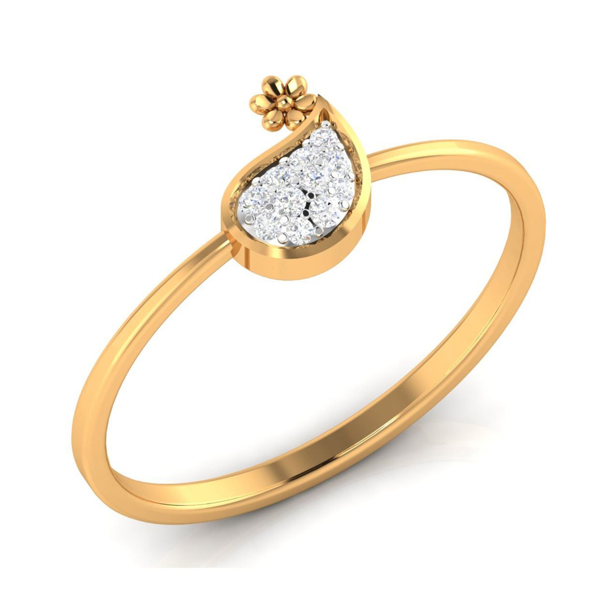 Floral Leaf Diamond Ring
