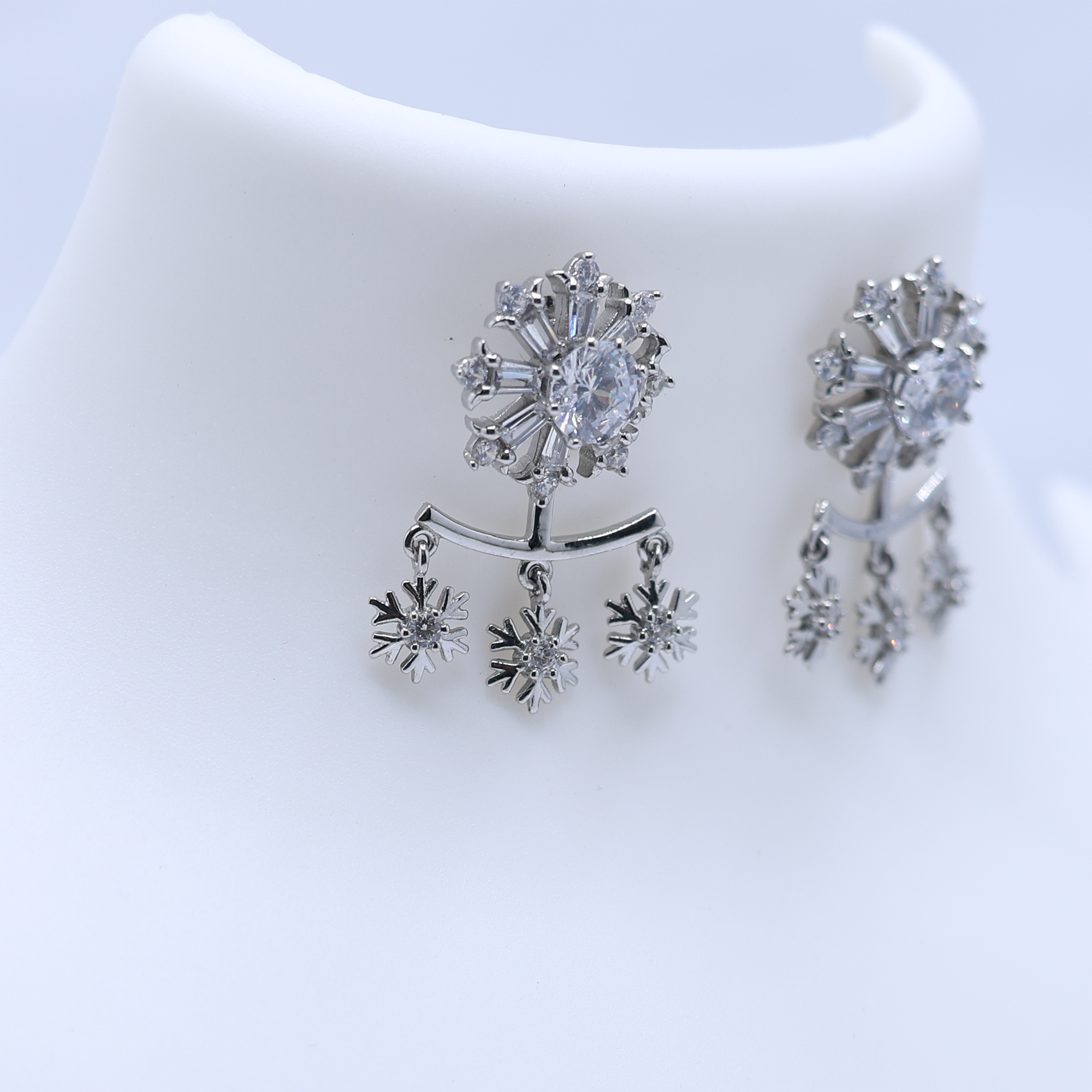 Elegant Snowflake Drop Earrings