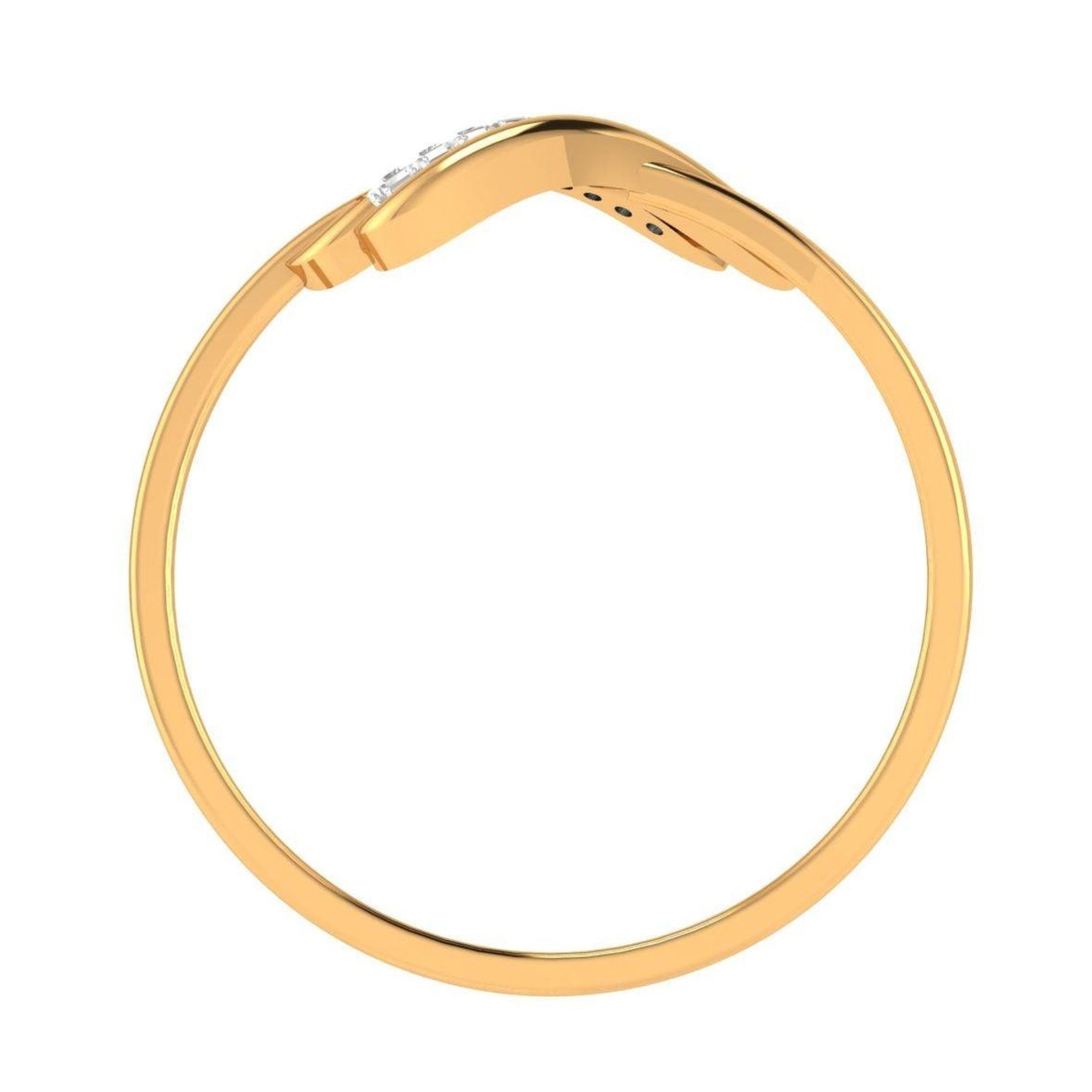 Gold Plated Wave Diamond Ring