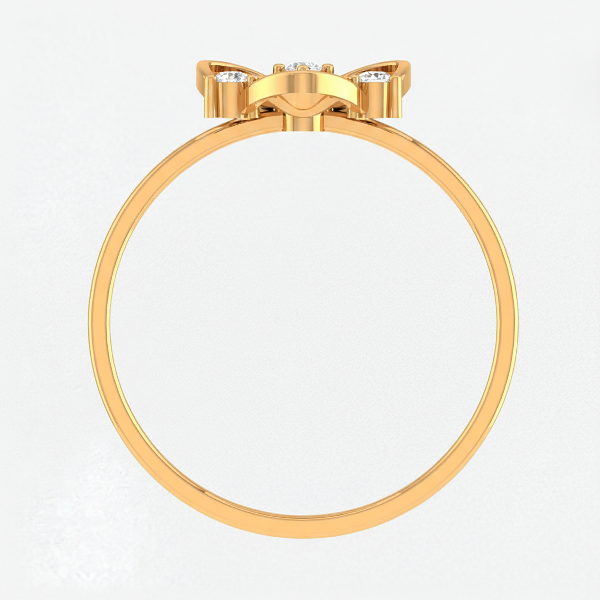 Double Heart Floral Ring