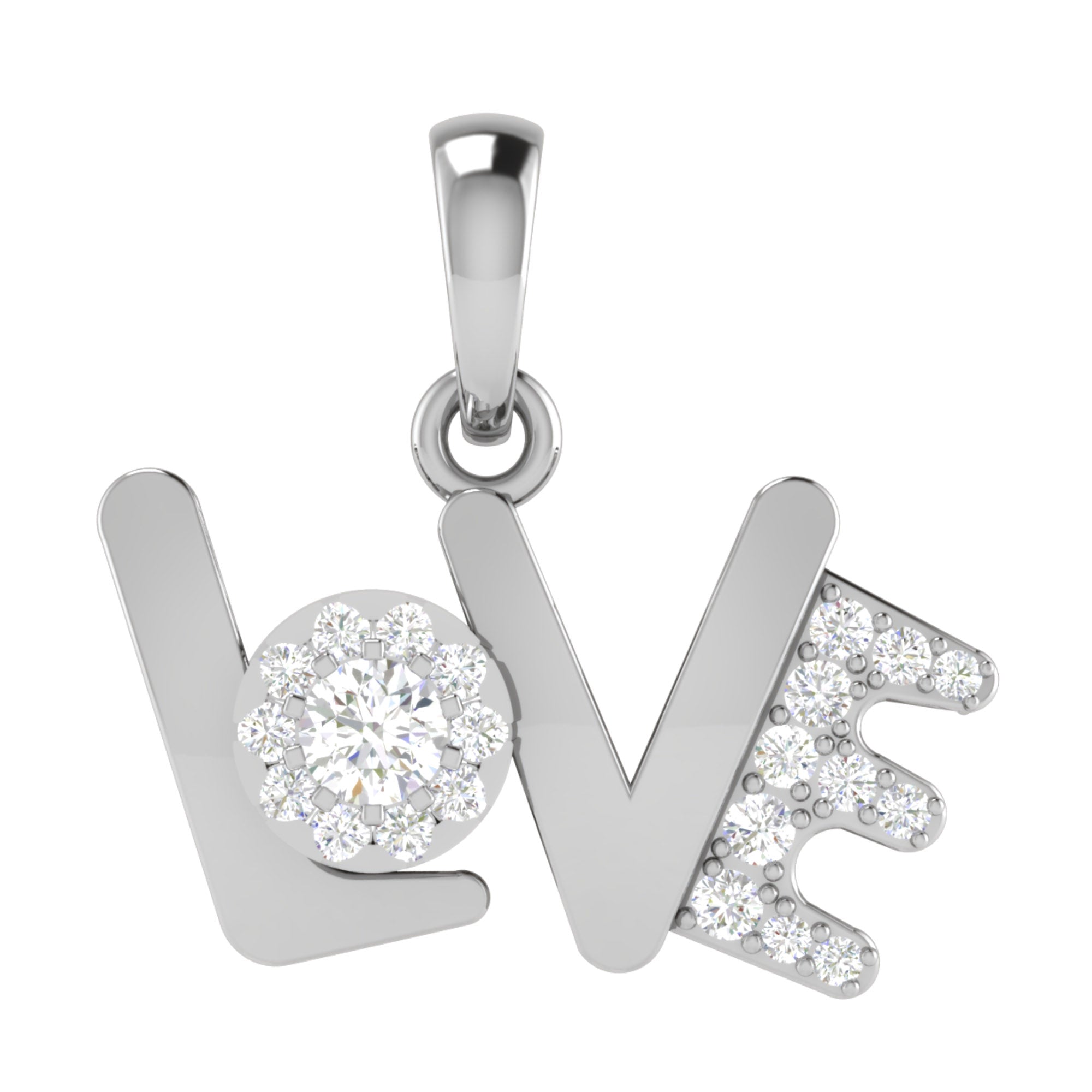 Sterling Silver Love Script Pendant