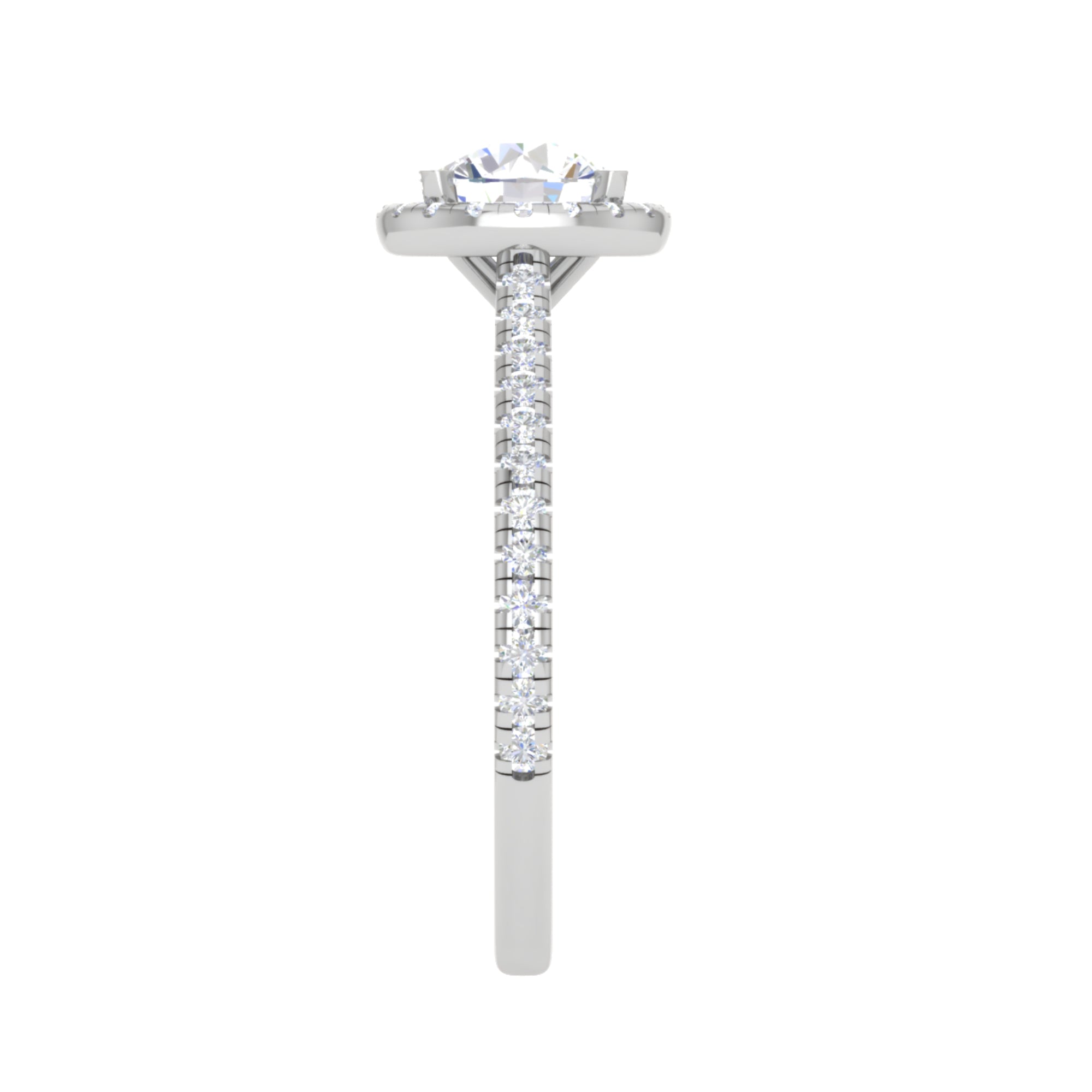 Round Halo Solitaire Ring