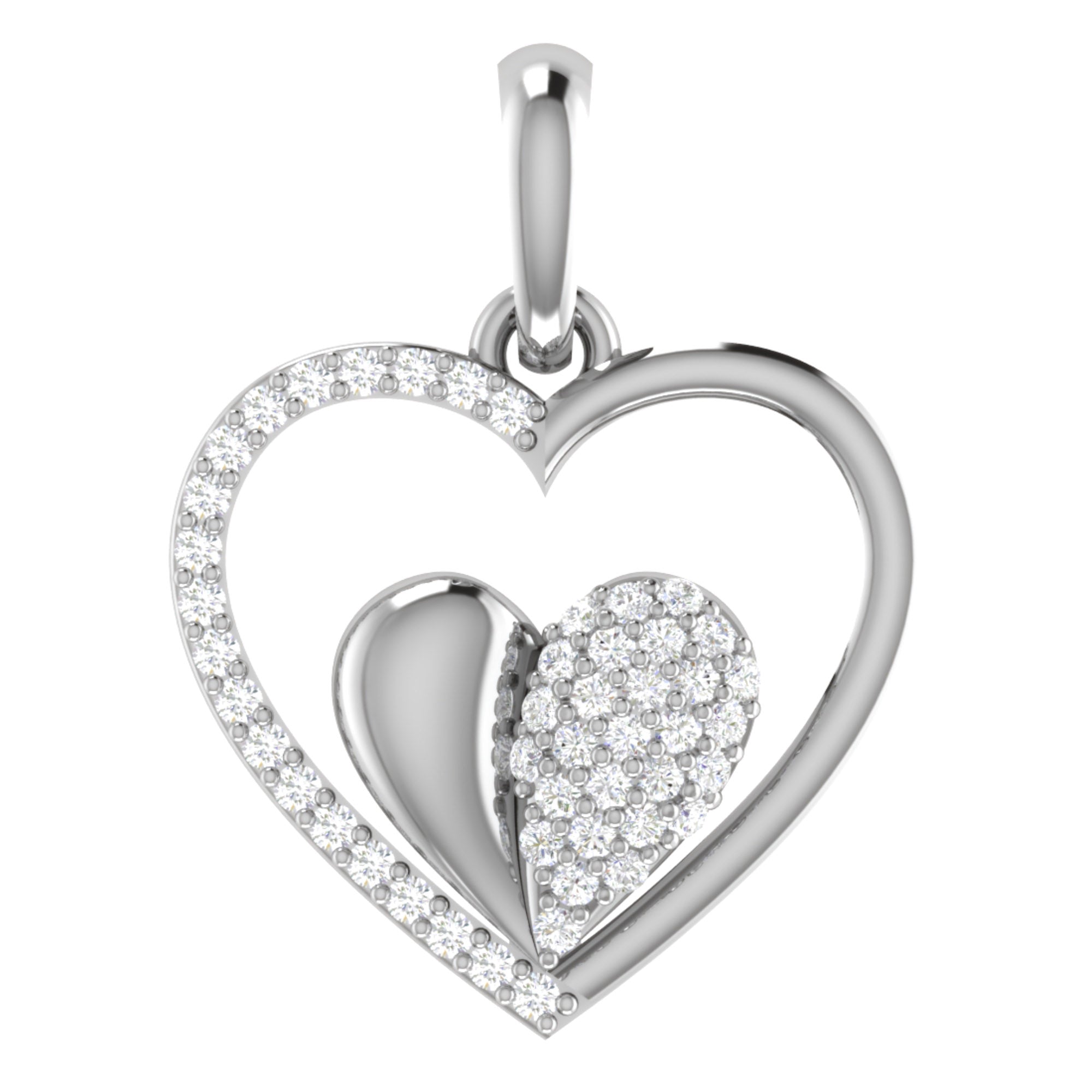 Sparkling Double Heart Pendant