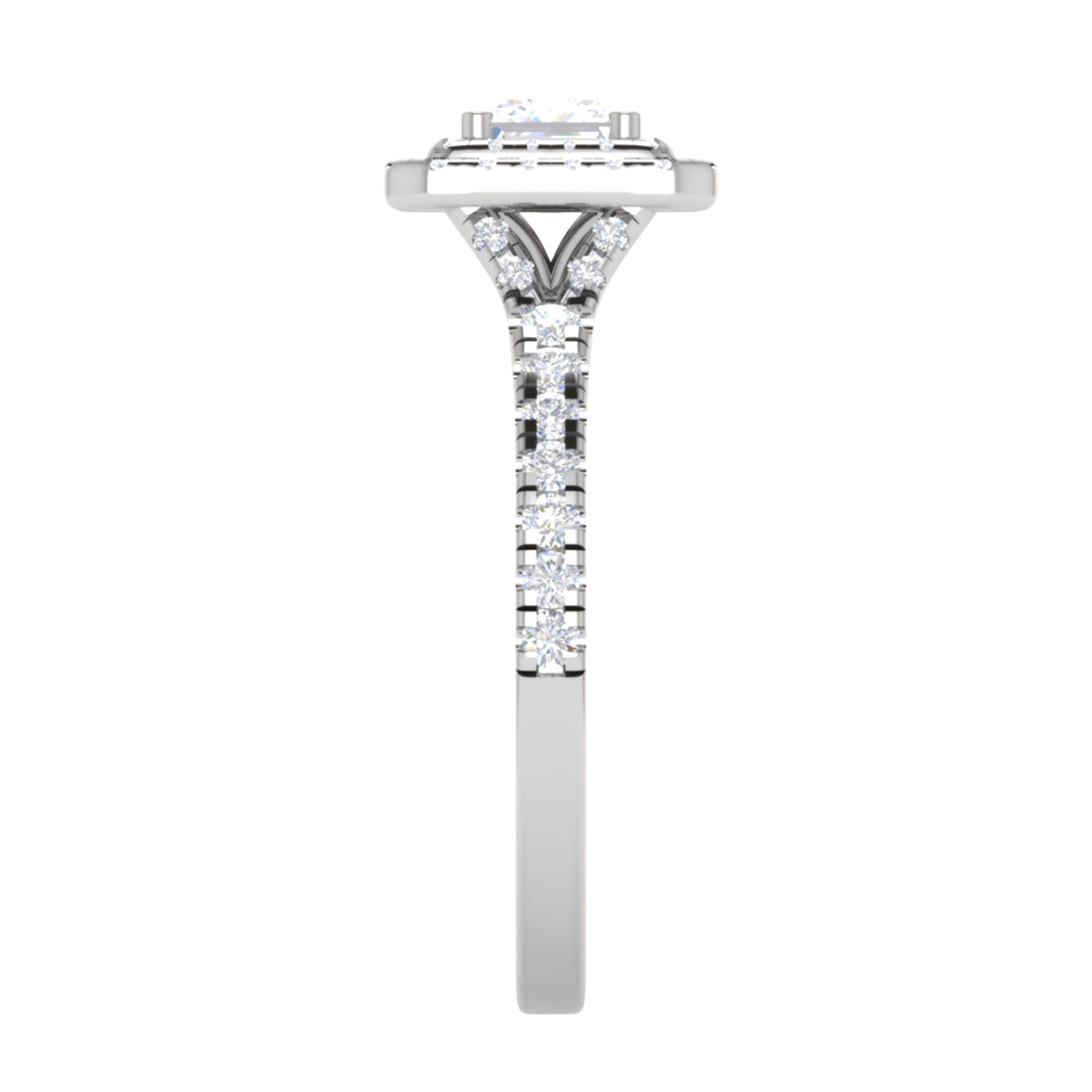 Princess Cut Halo Diamond Ring