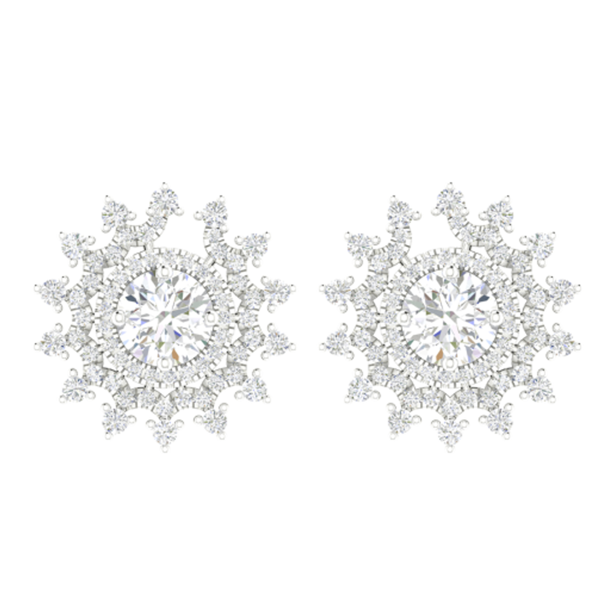 Floral Stud Earrings in Sterling Silver