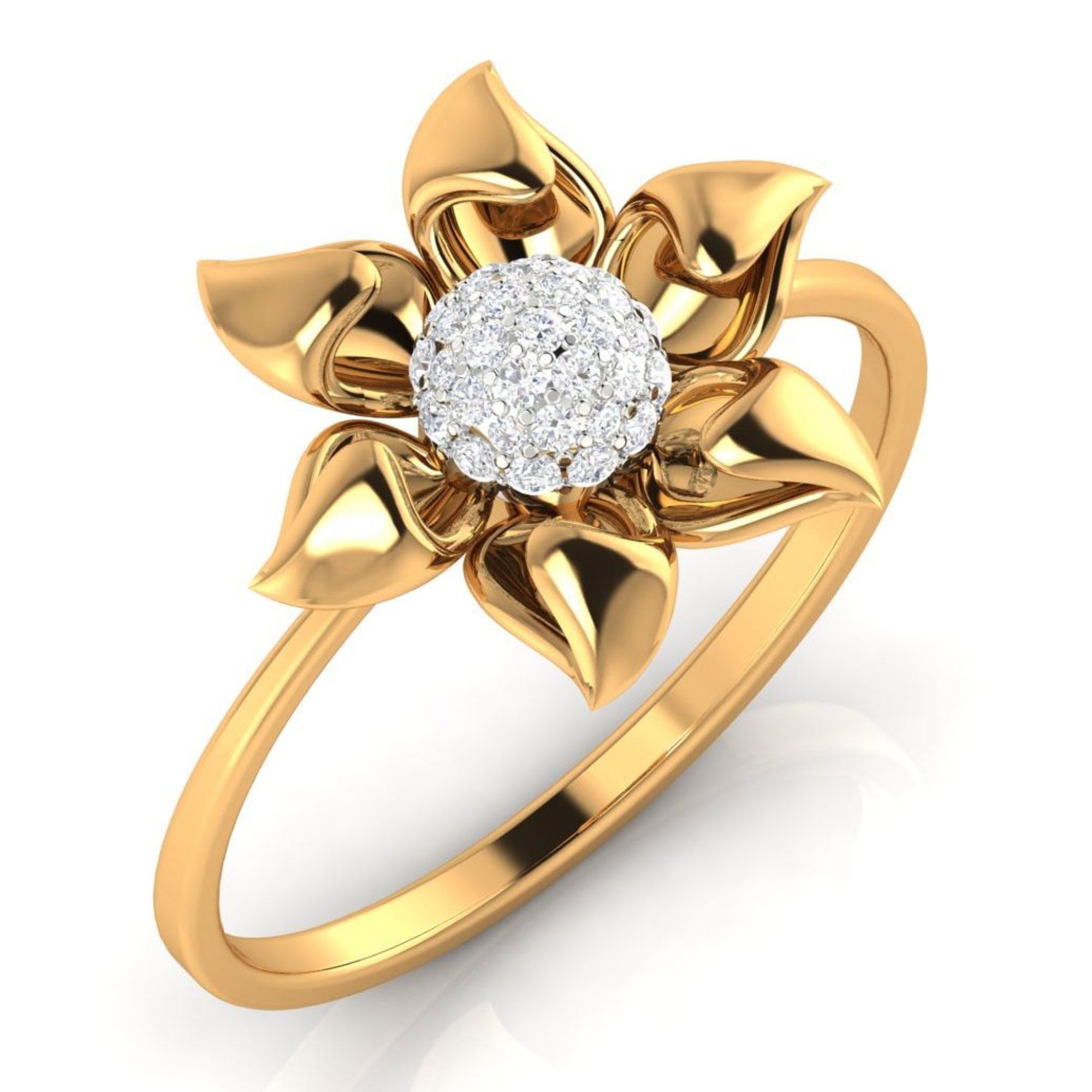 Elegant Floral Diamond Cluster Ring