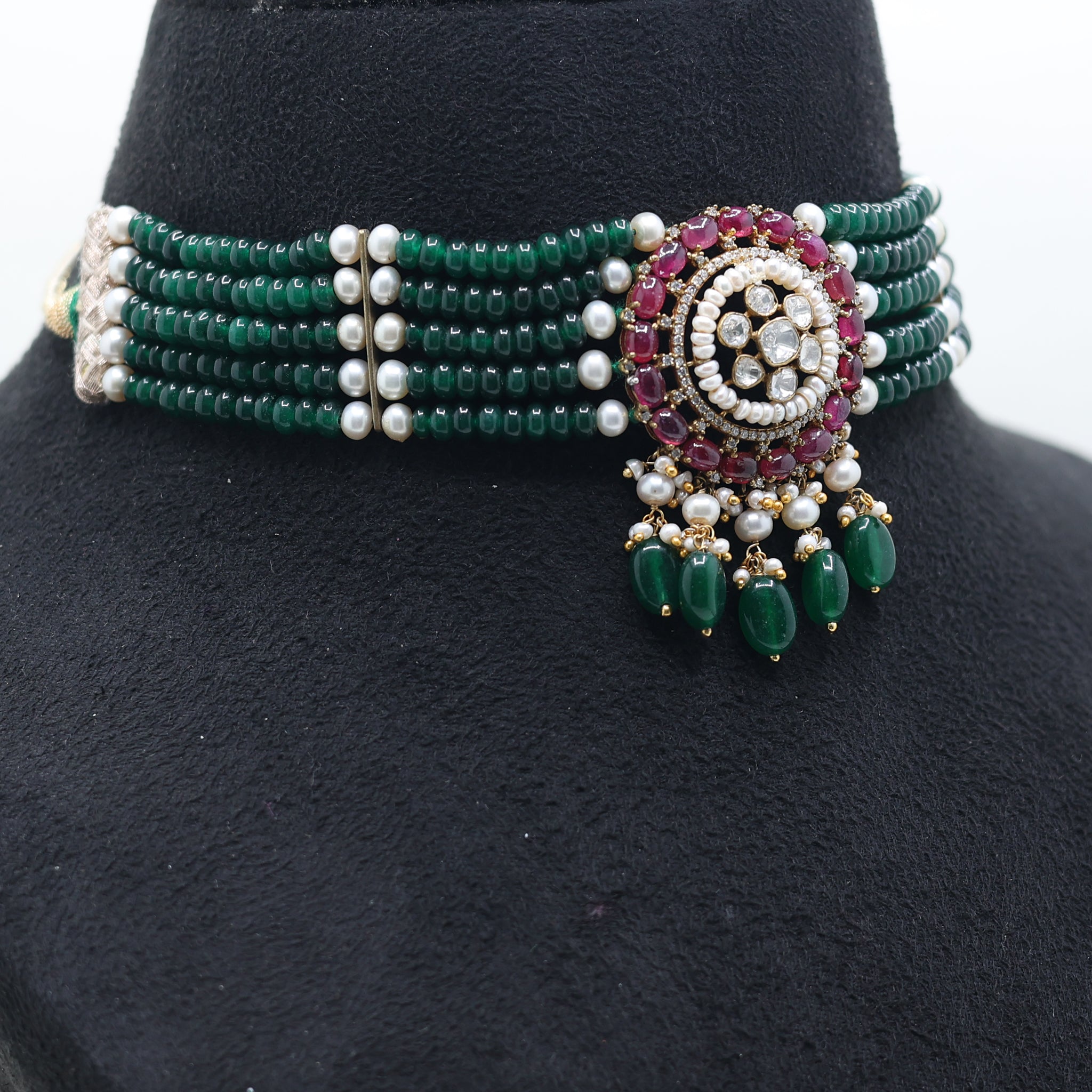 Ethnic Polki Necklace with Beads