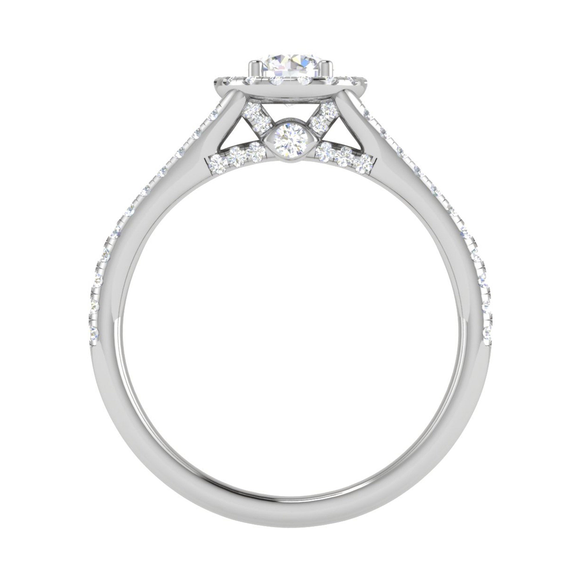 Split Shank Halo Engagement Ring