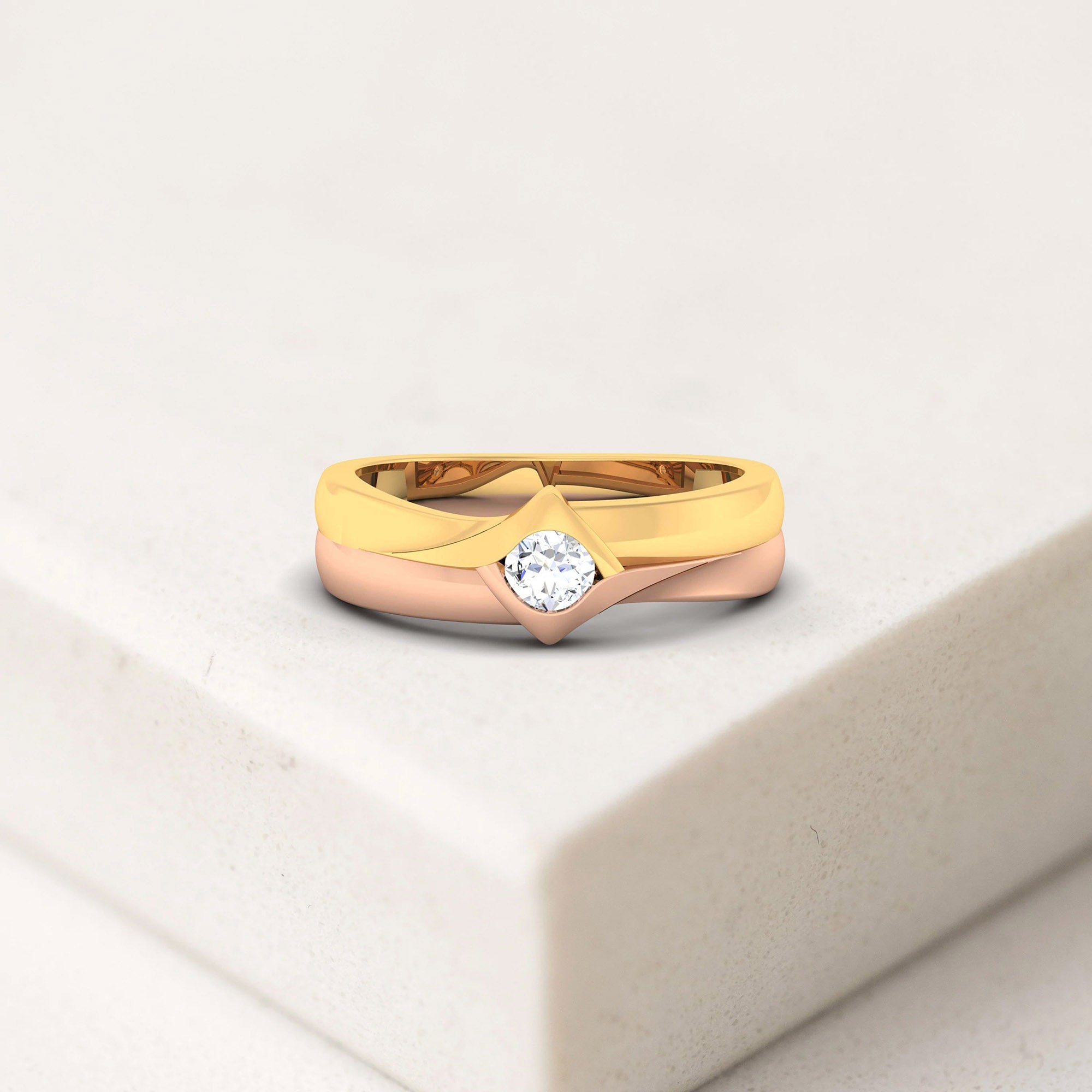 Adjustable Elegant Silver Rose & Yellow Gold Dual-Tone Band