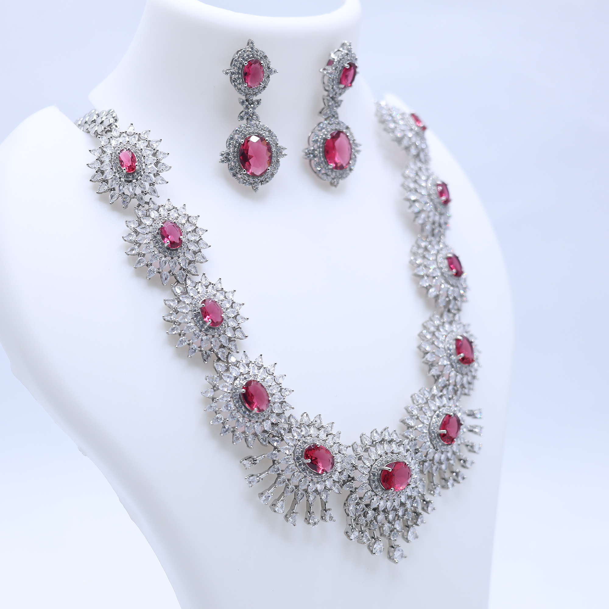 Royal Bridal Necklace Set with Earrings
