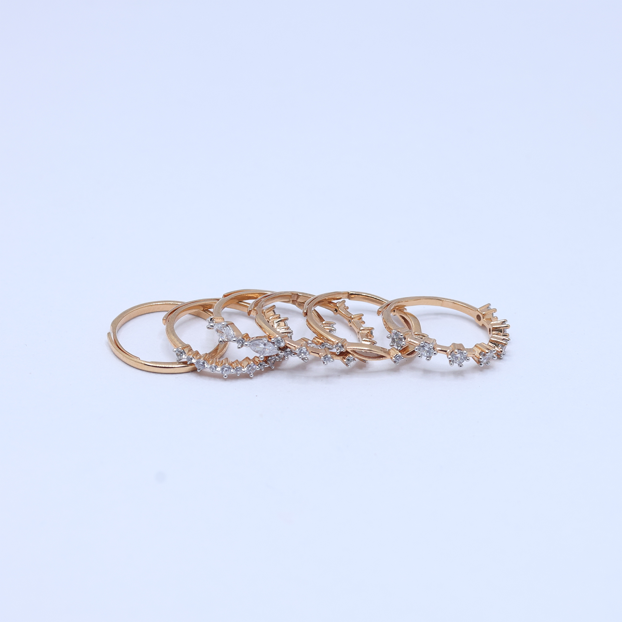 Sterling Silver Six Layer Stackable Ring for Women