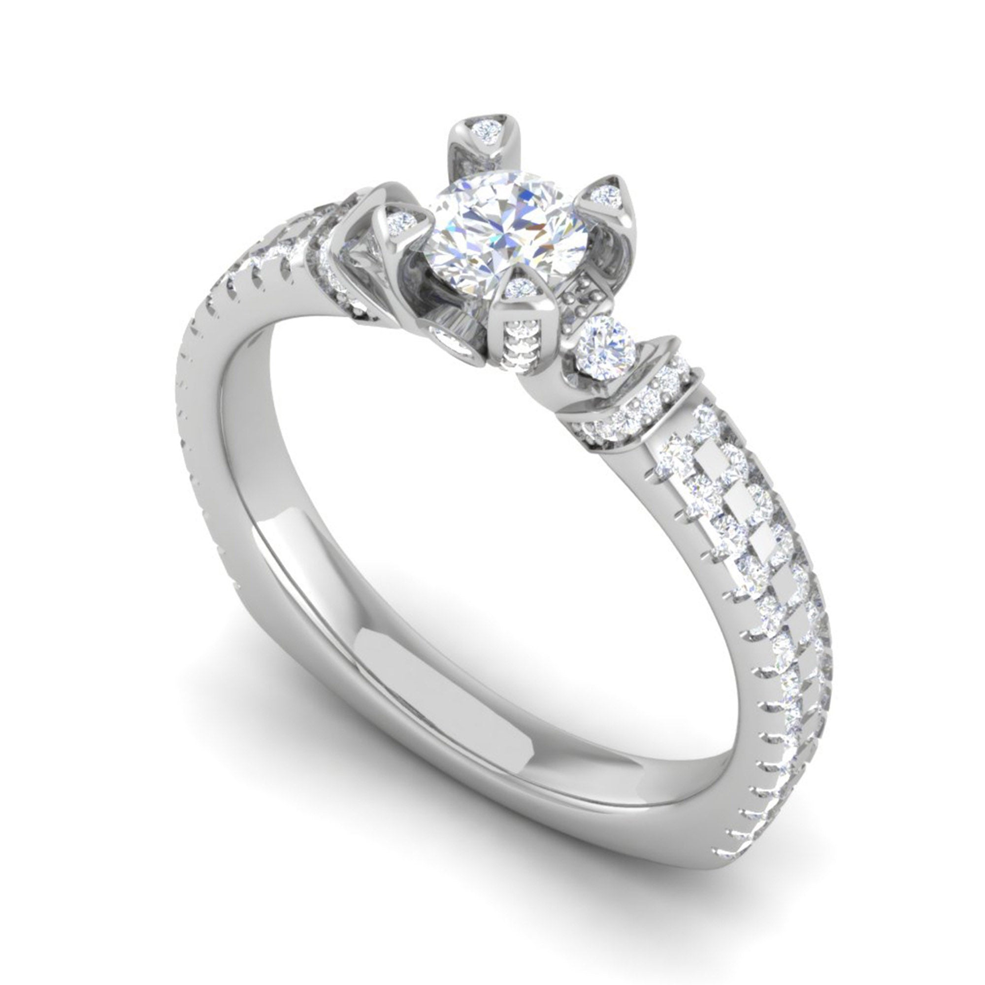 Elegant Silver Diamond Ring