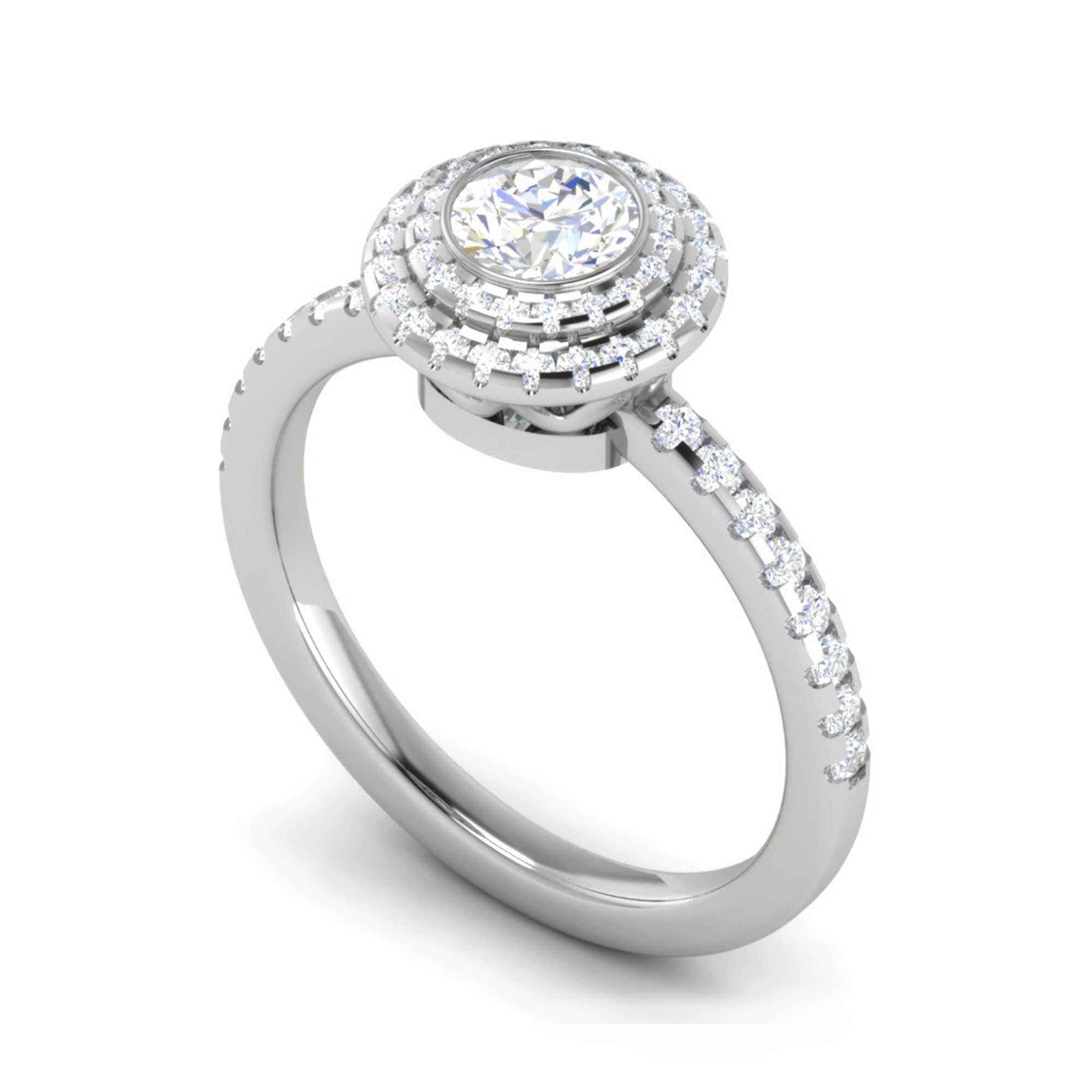 Round Cut Halo Wedding Ring