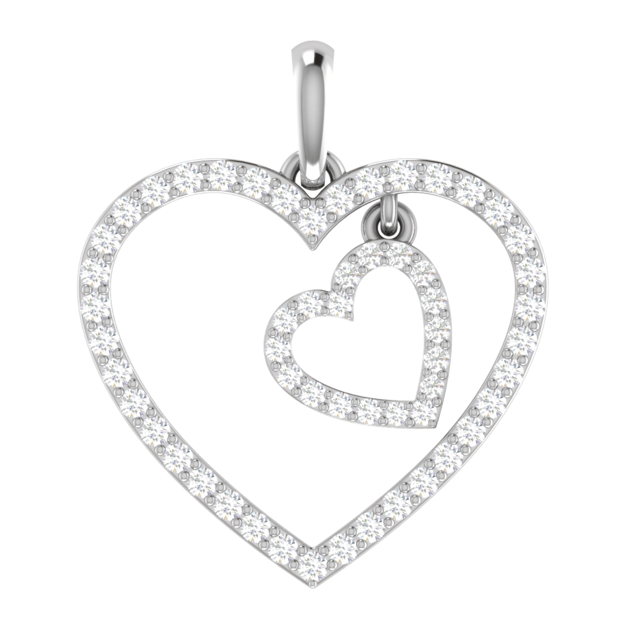 Diamond Accent Double Heart Pendant